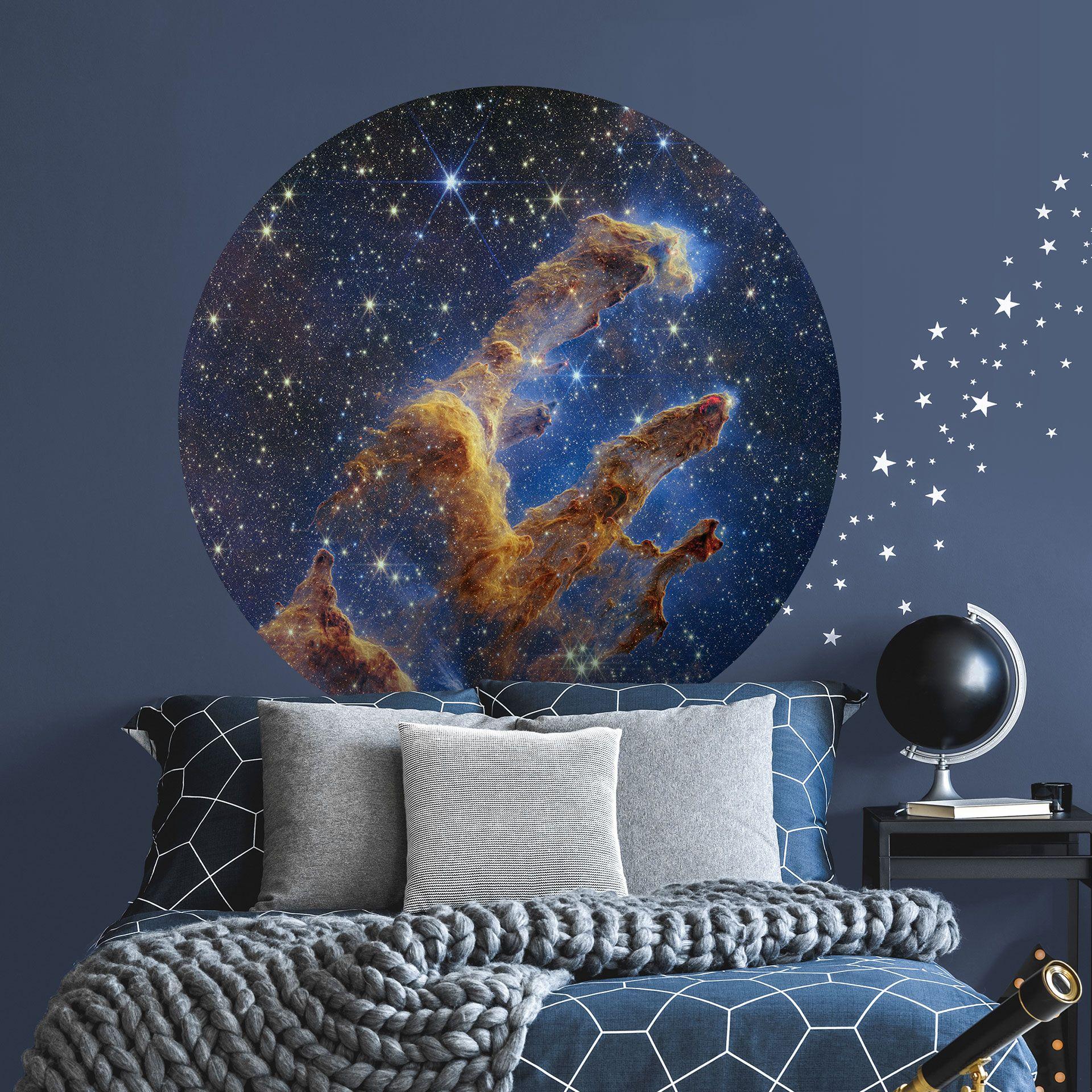 Vinilo decorativo del telescopio James Webb - Pilares de la Creación - Redondo