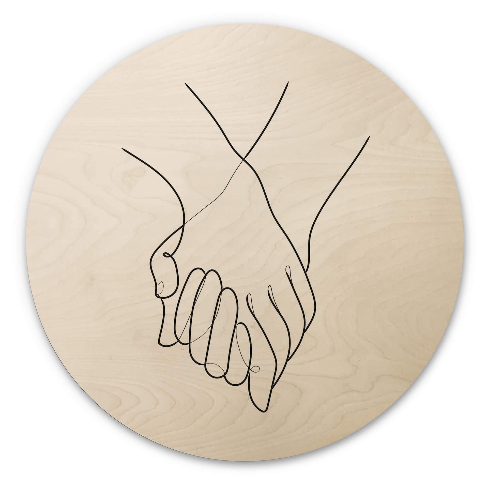 Billede af træ 1X Studio - Line Art Hand in Hand - Round