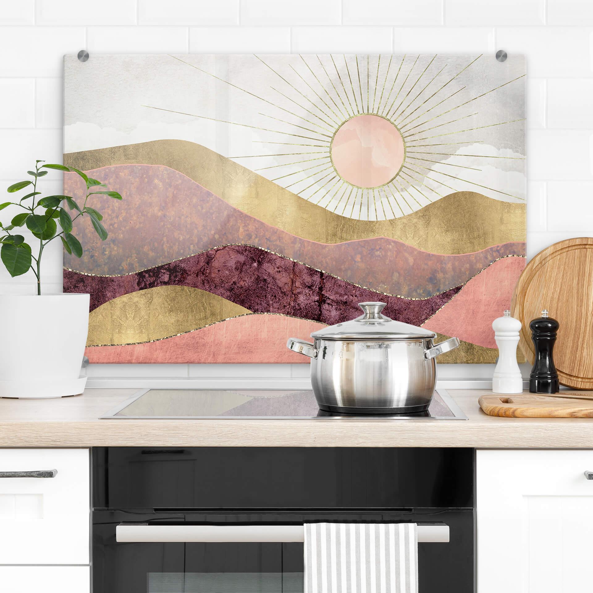 Stænkplade SpaceFrog Designs - Lyserød sol