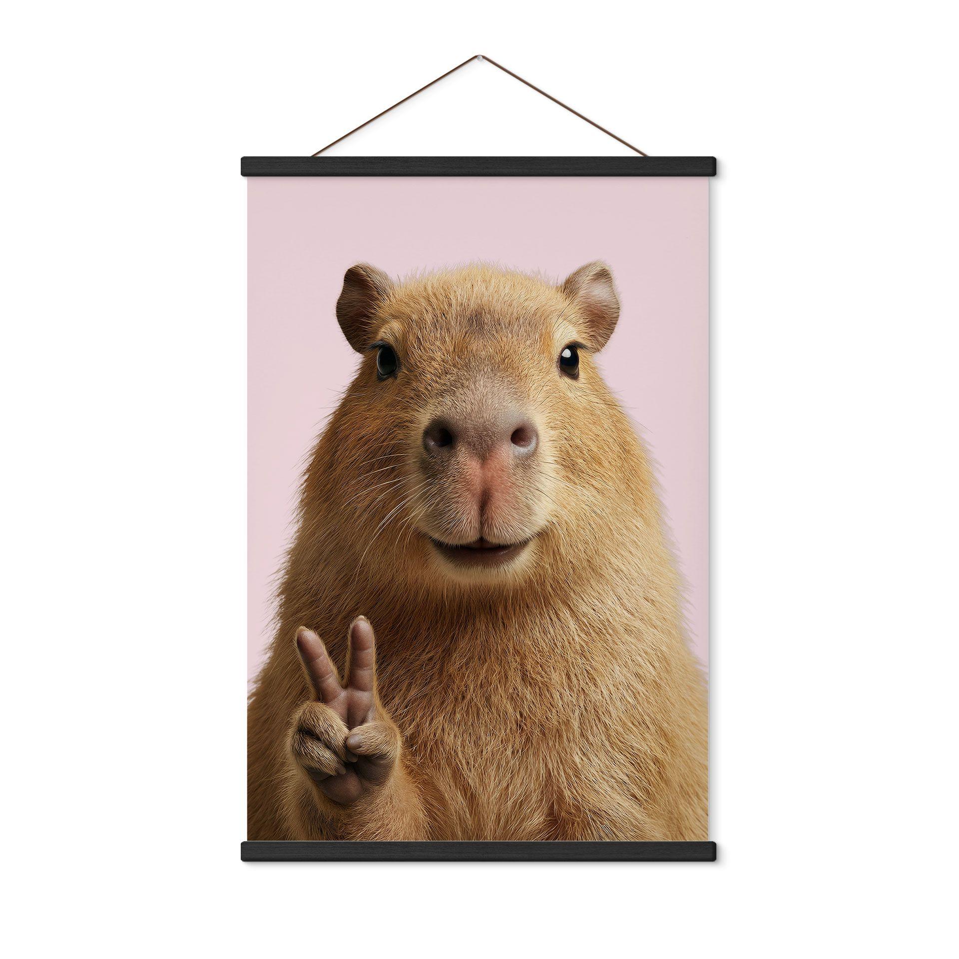 Peace Capybara Tekstil plakat