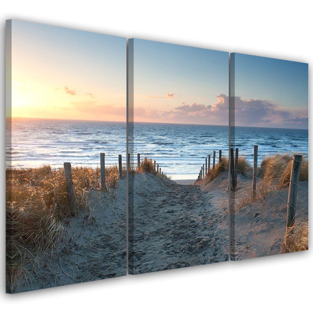 3-delt lærredstryk, Sunset at the Baltic Sea