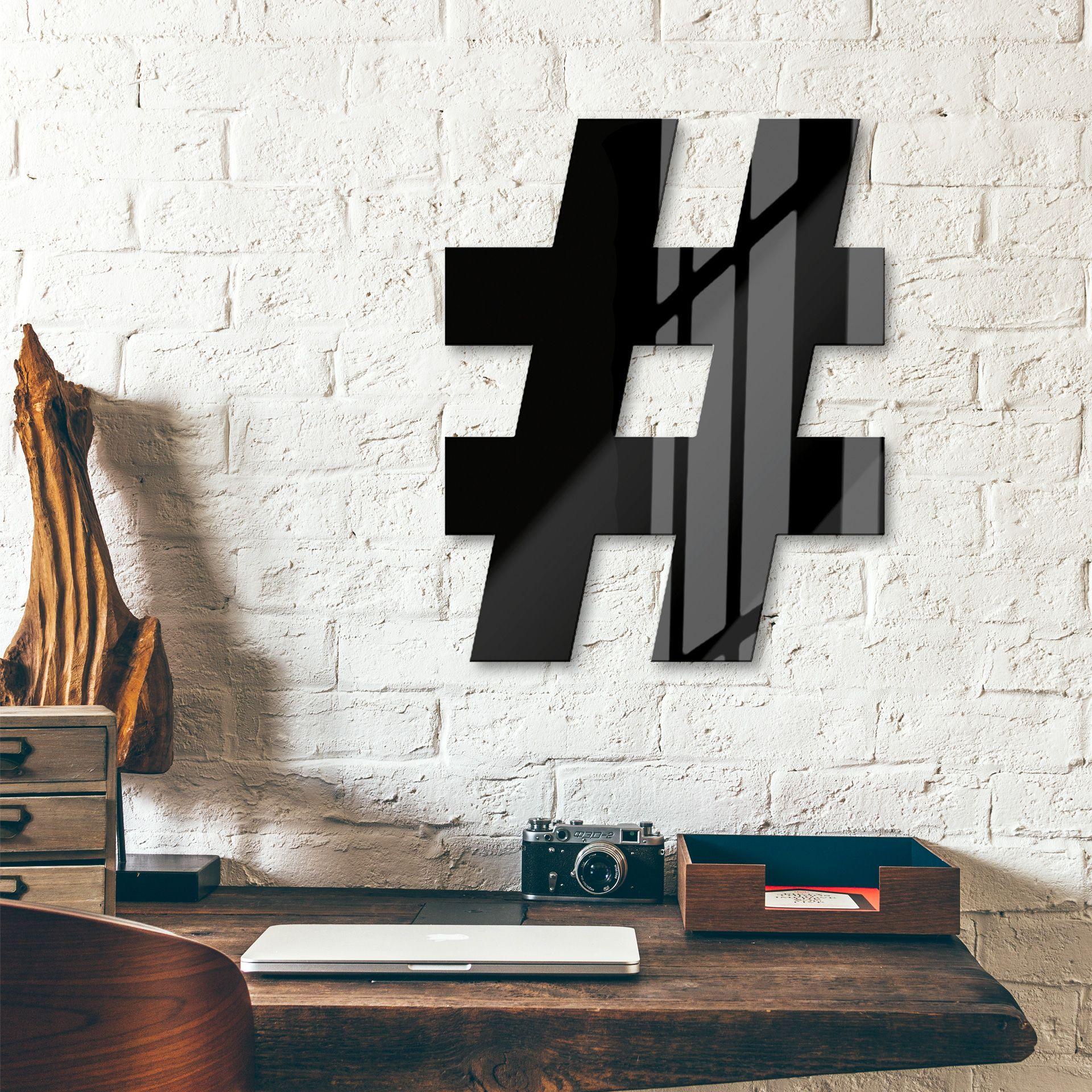 Lettre décorative en verre acrylique - Hashtag