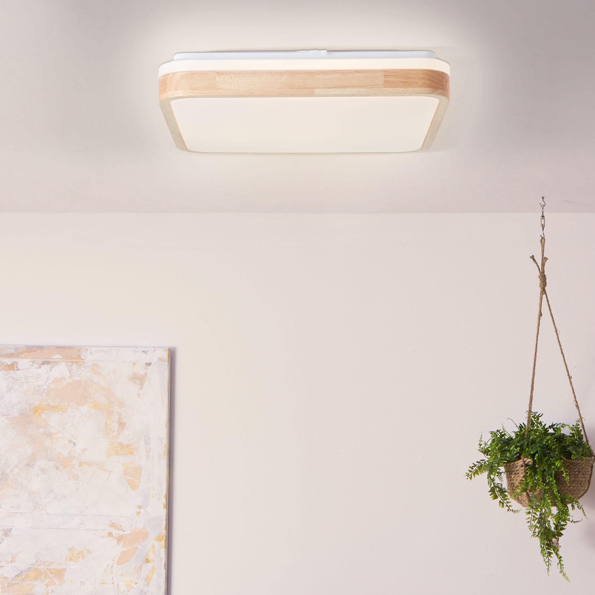 Deckenleuchte Selma, braun, 8 x 39 cm, Holz Lampe