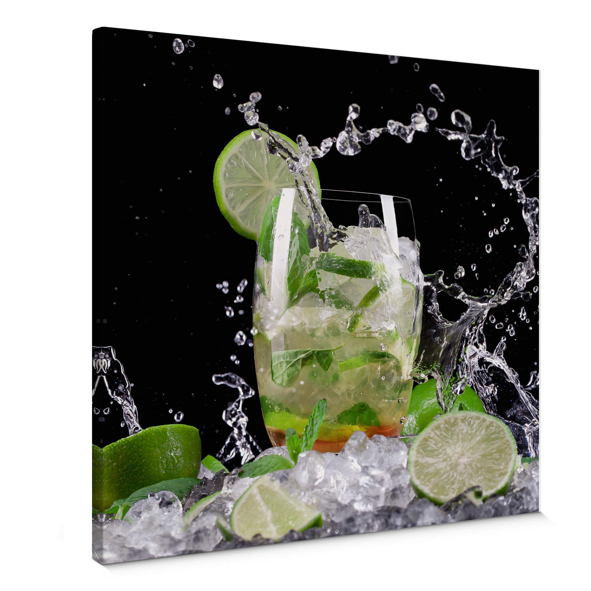 Sprøjtende mojito - kvadratisk - Lærredsprint