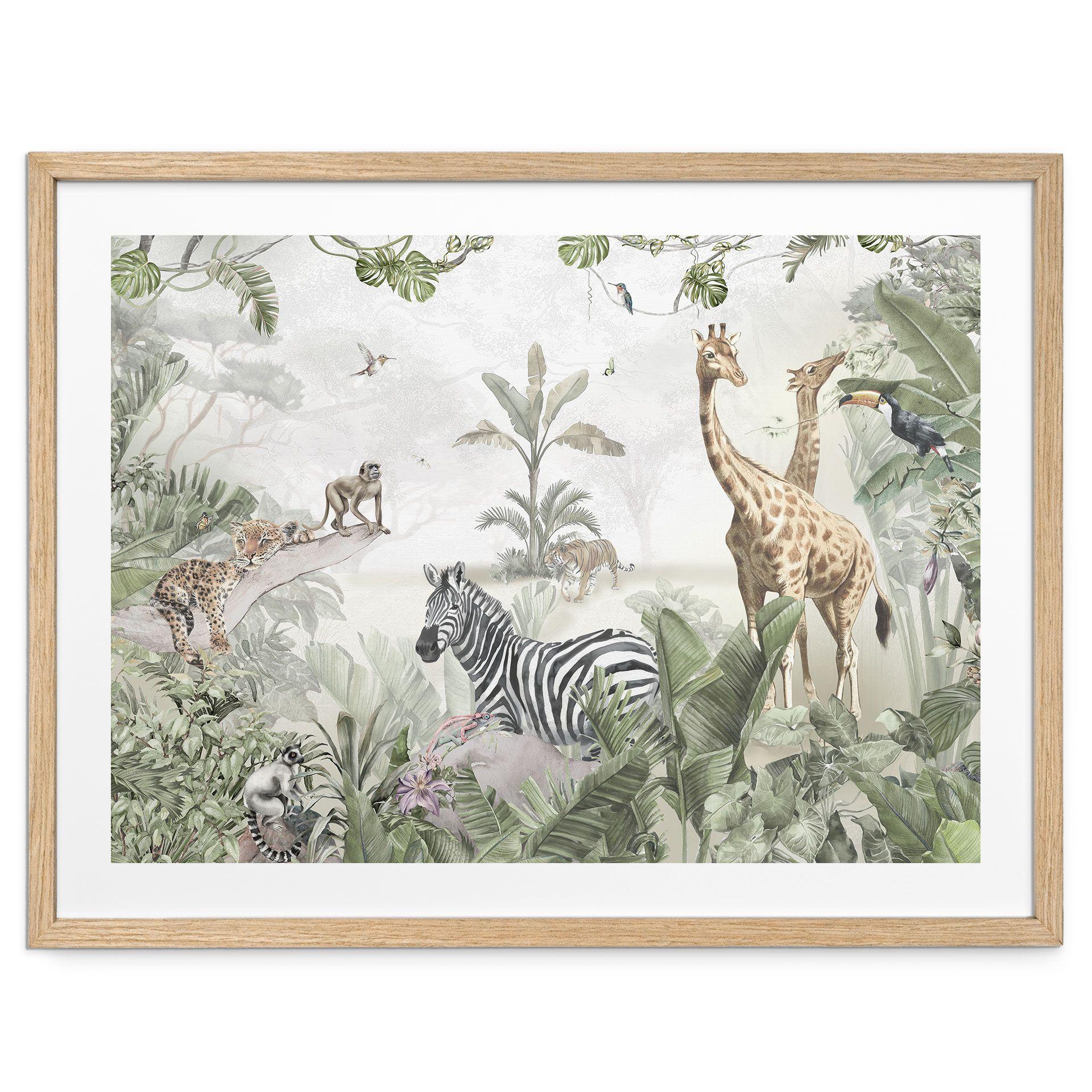 Poster jungle dieren op Afmeting - Ms Tiff