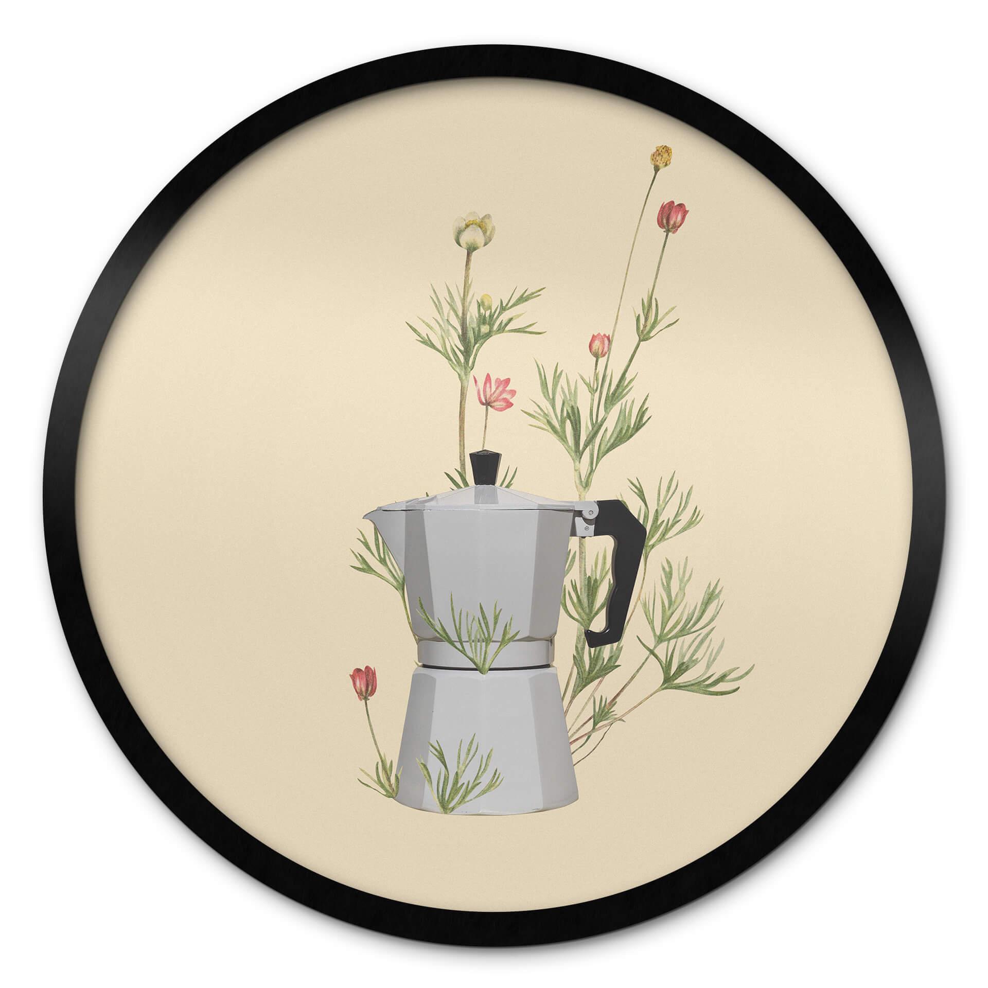 Póster Frida Floral Studio - Mocha Floral - Redondo