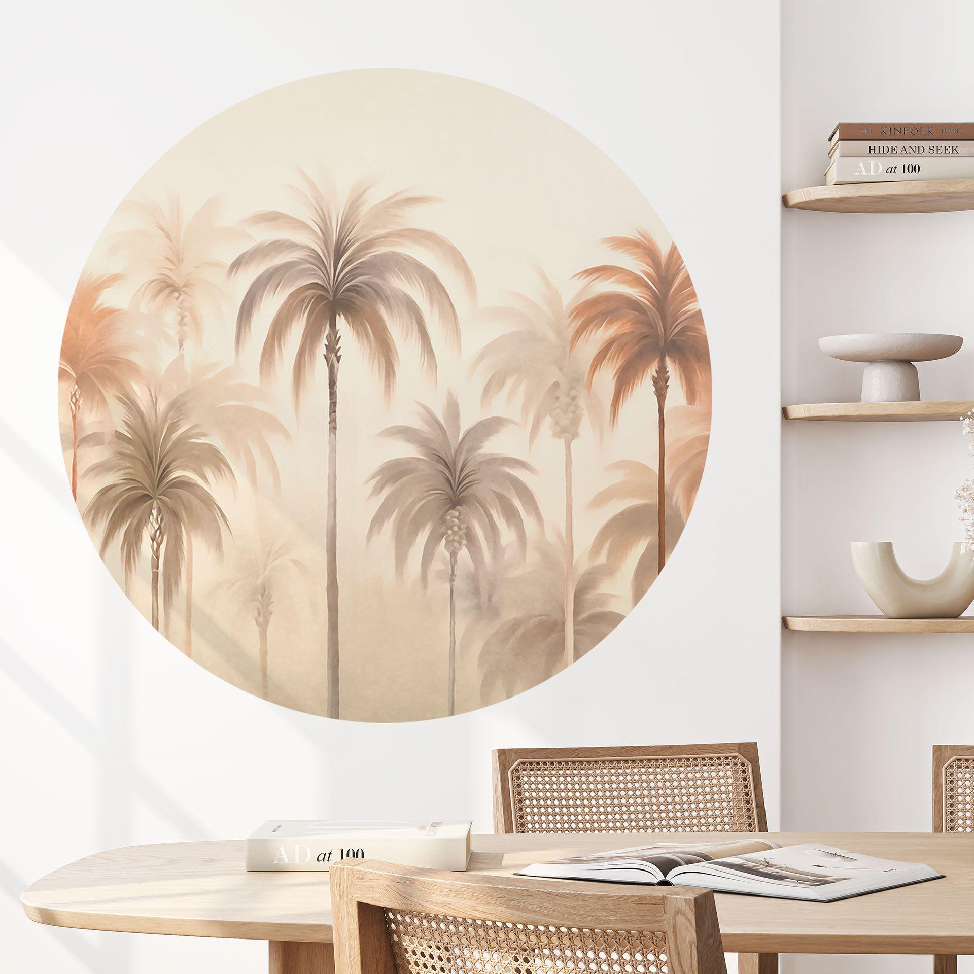 Vinilo decorativo paisaje tropical con palmeras - Haase - Redondo