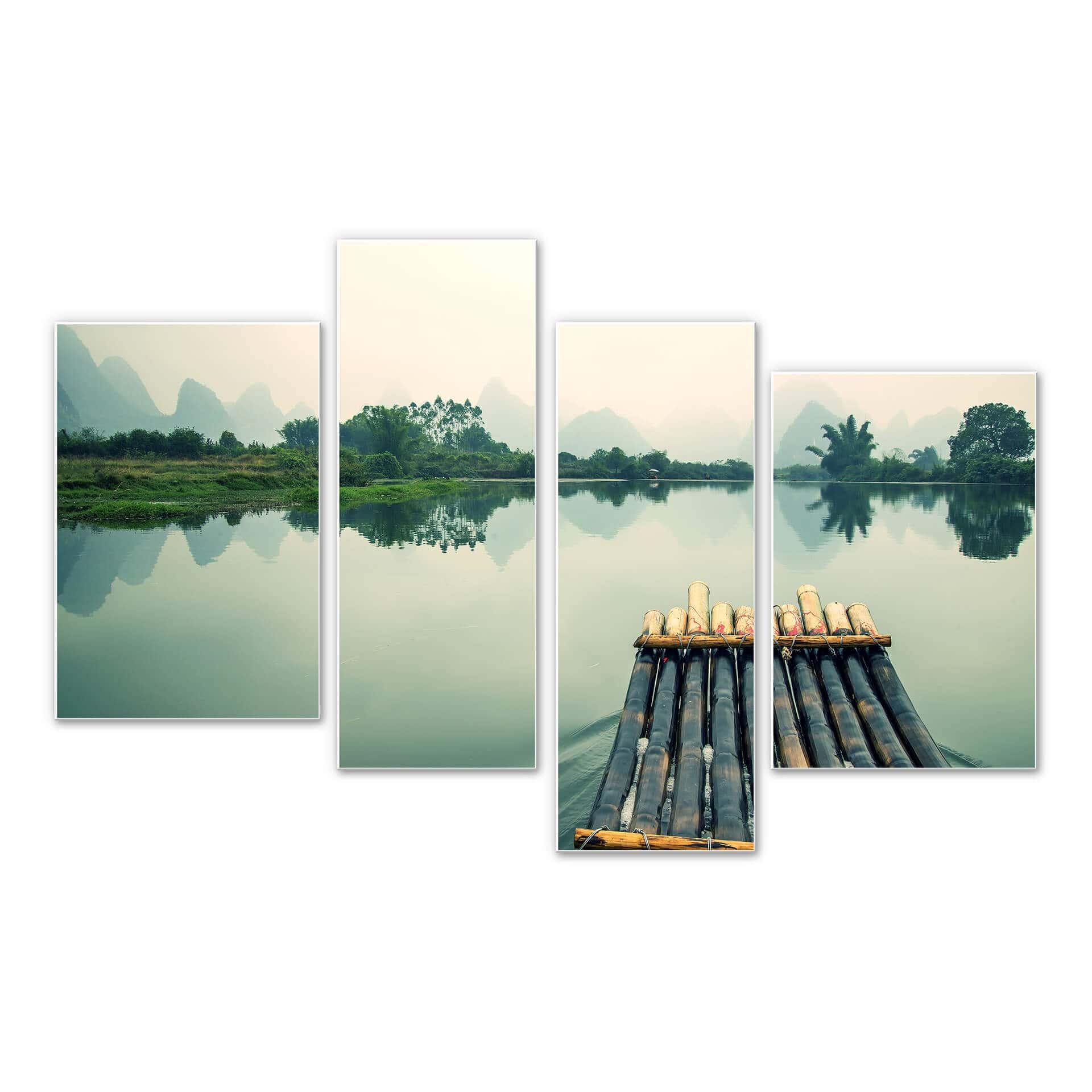 Wanddecoratie Vlot in China (4-delig)
