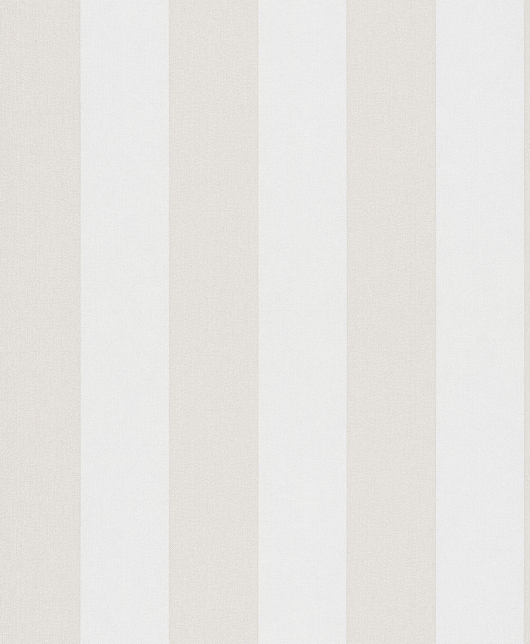 Stribet tapet non-woven Novamur Yvi hvid, hvid, beige