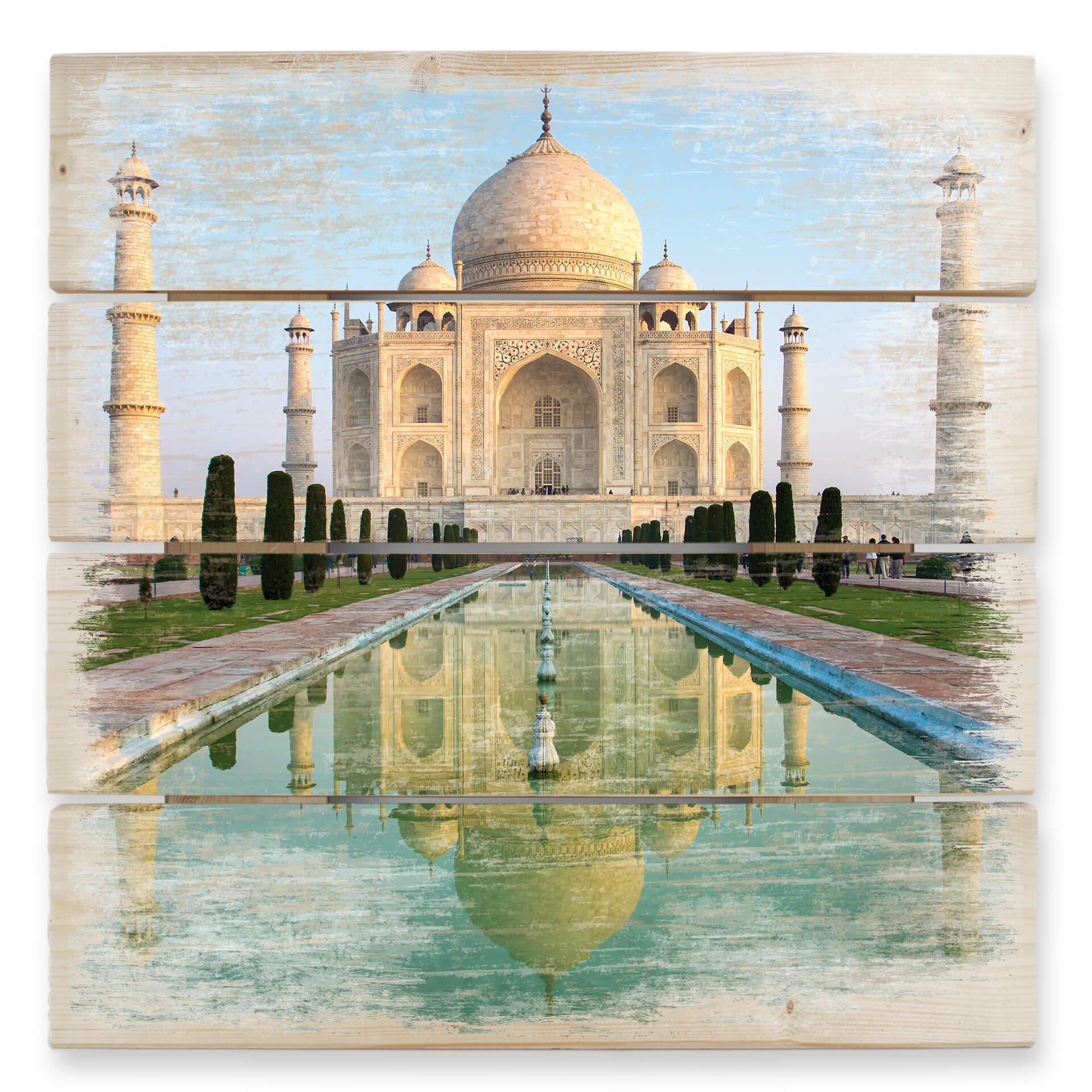 Cuadro de madera Taj Mahal - 40x41,5 cm