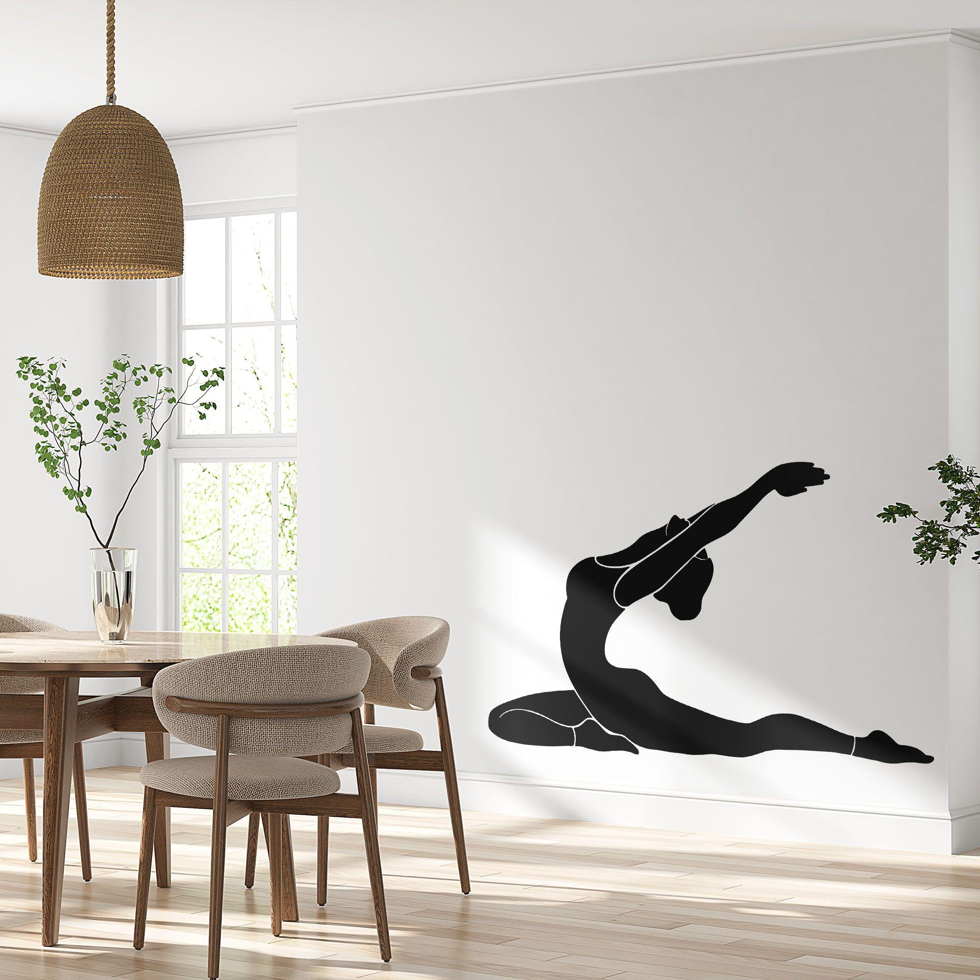 Wallsticker yoga due silhuet ensfarvet