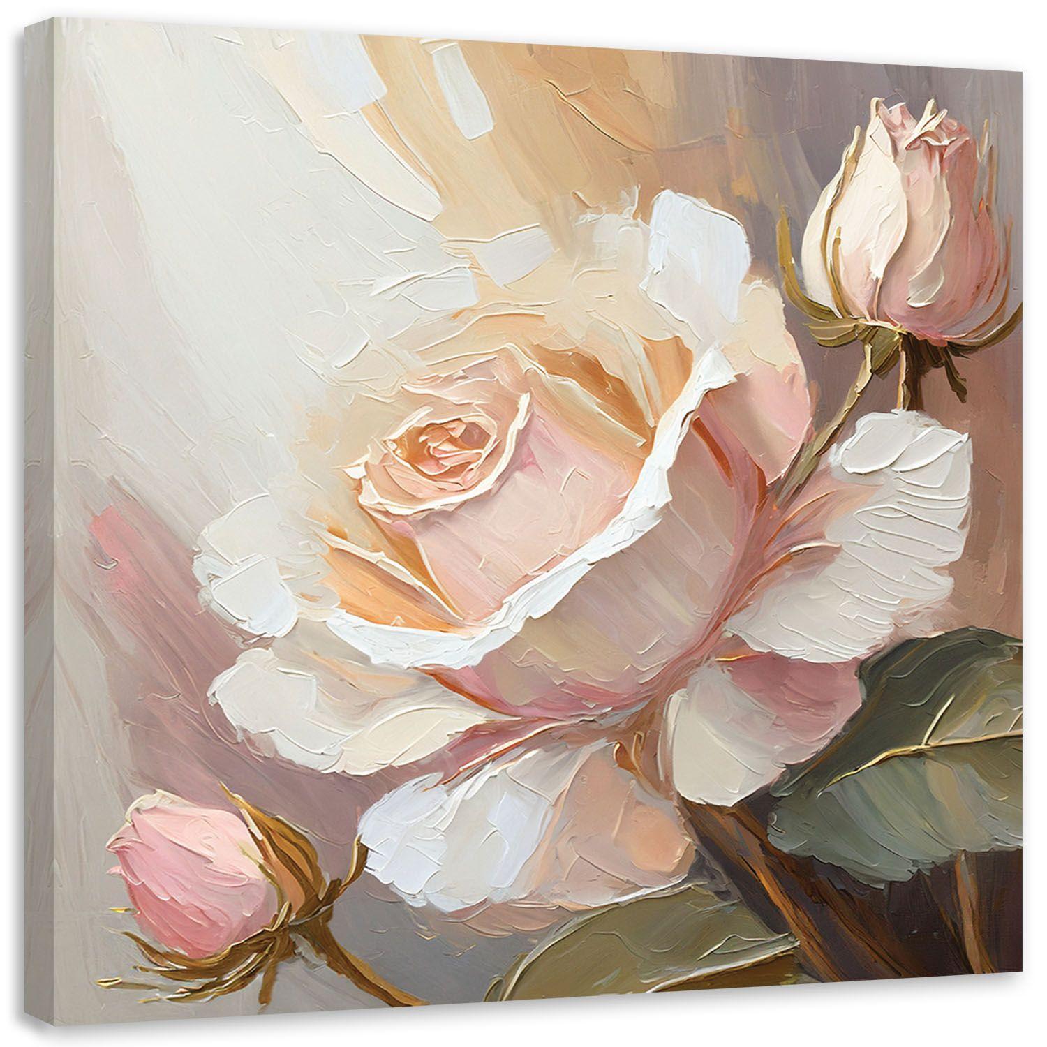Canvasbillede, Håndmalet rose