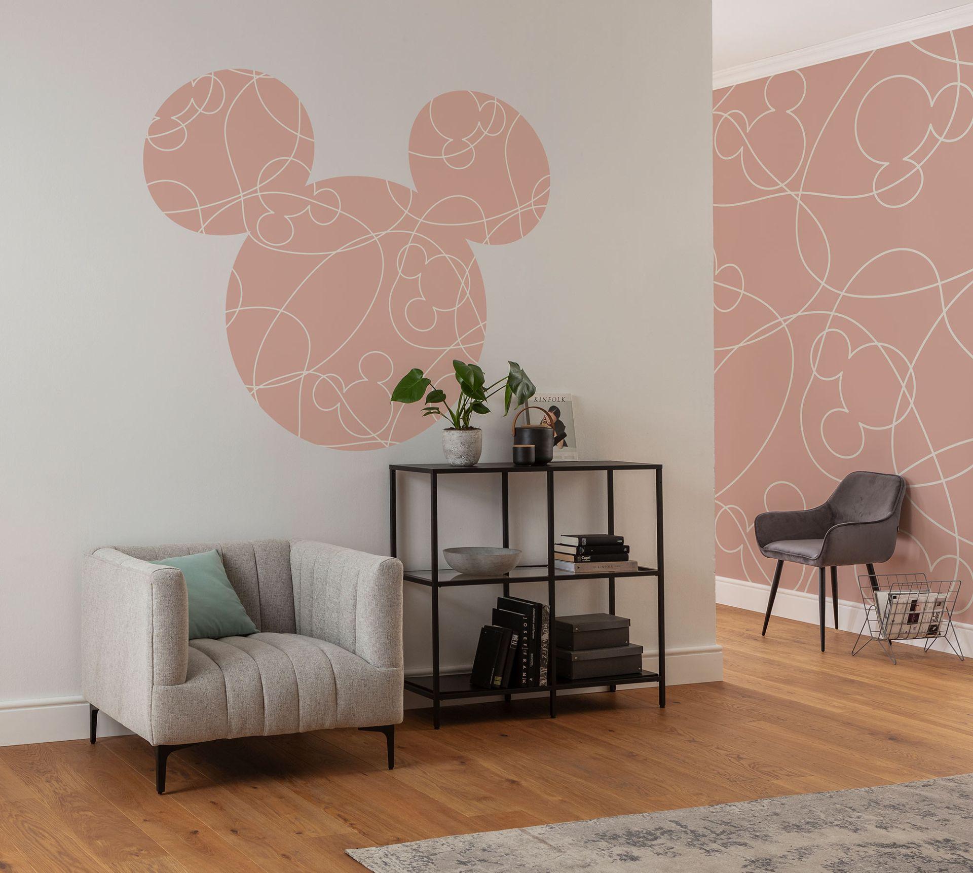 Selvklæbende non-woven tapet - Mickey Head Knotted - 125 x 125 cm