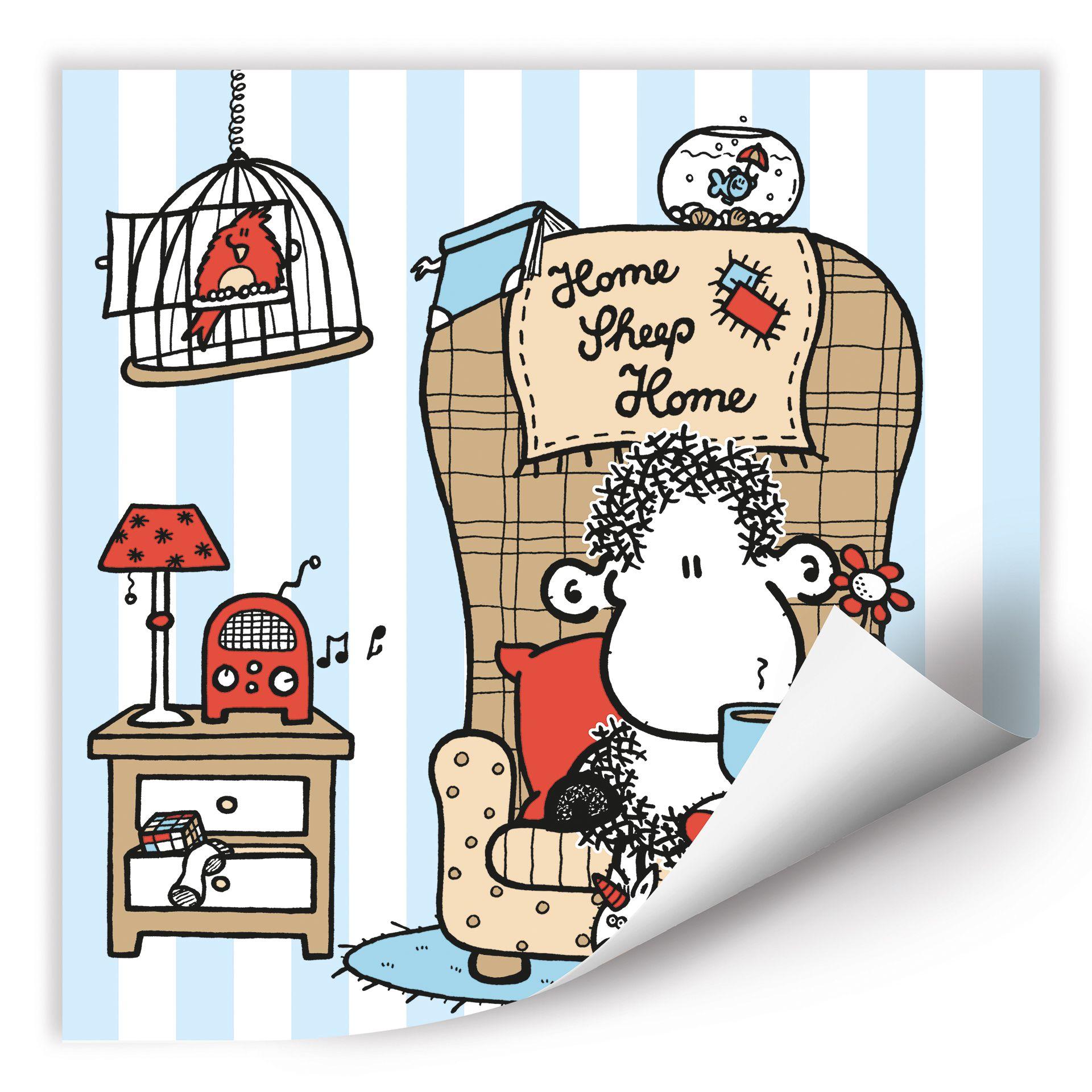 Zelfklevende Poster - Sheepworld - Tea Time