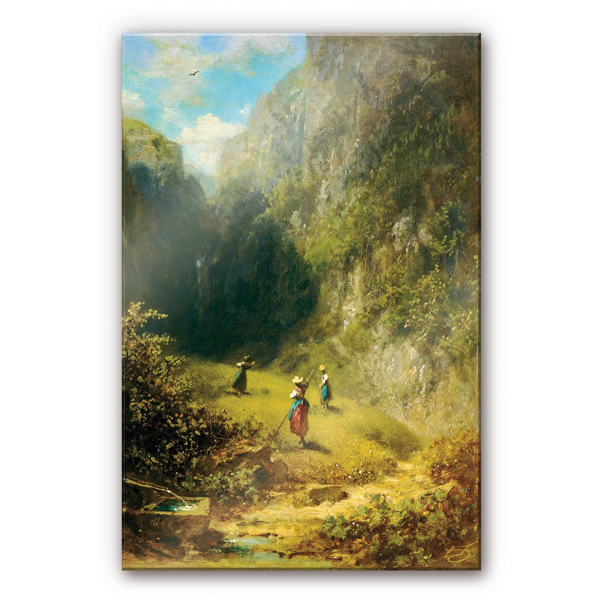 Akrylbillede Spitzweg - Høhøst i de høje bjerge