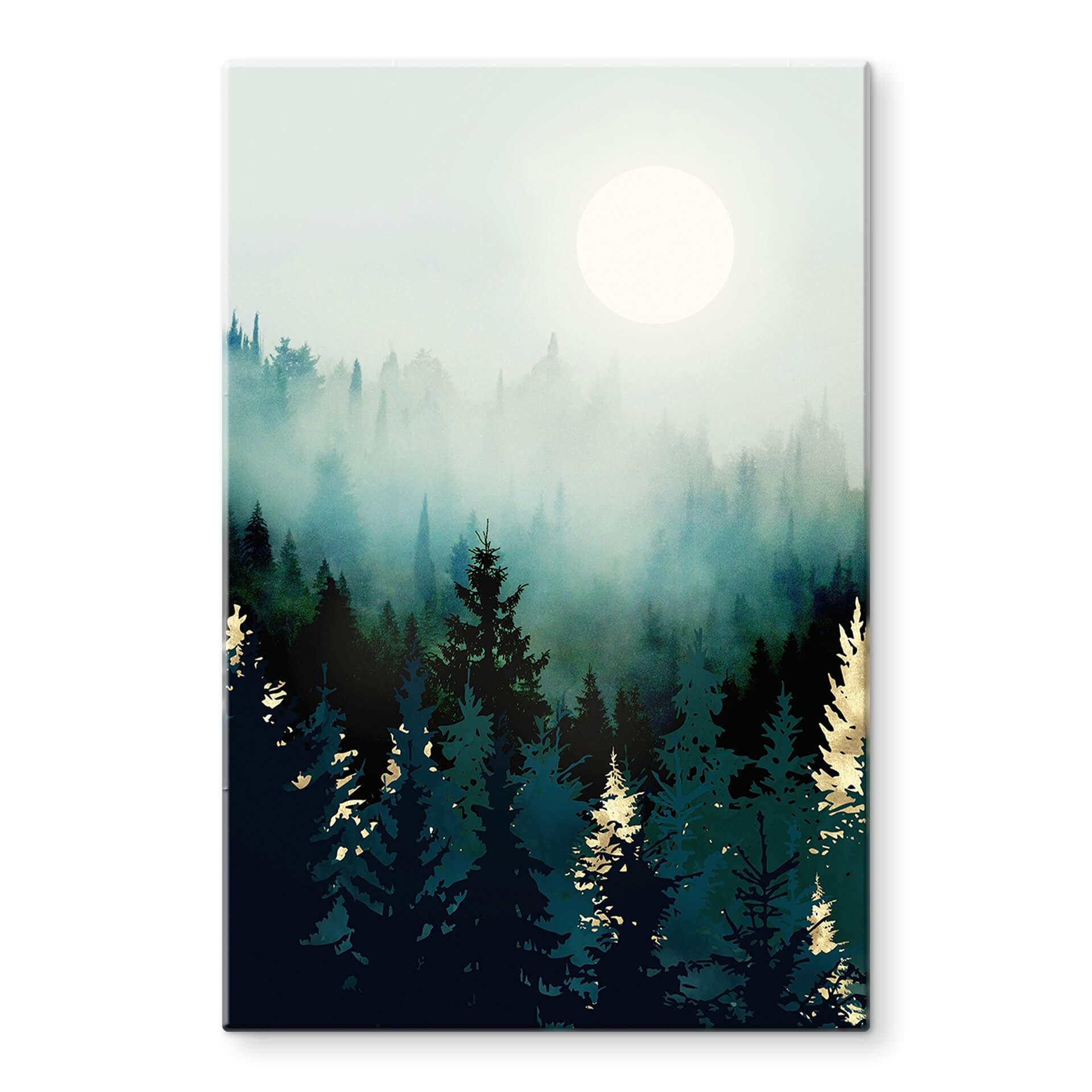 Tableau sur verre SpaceFrog Designs - Forêt brumeuse