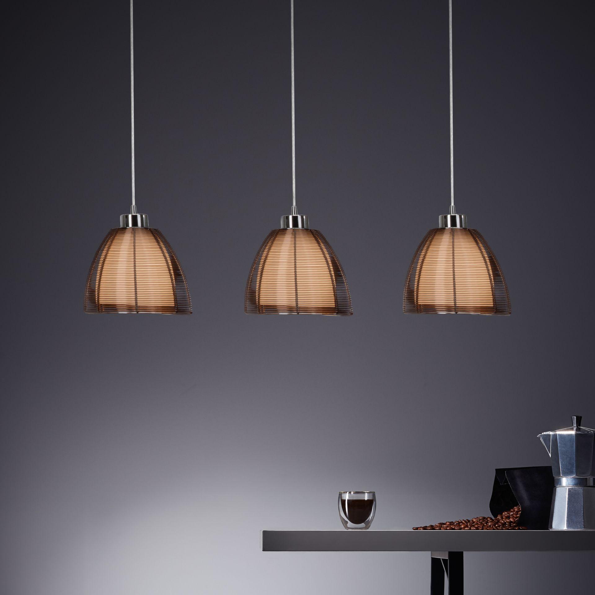 Pendelleuchte Maxime, braun, 121 x 80 cm, Glas Pendellampe, dimmbar