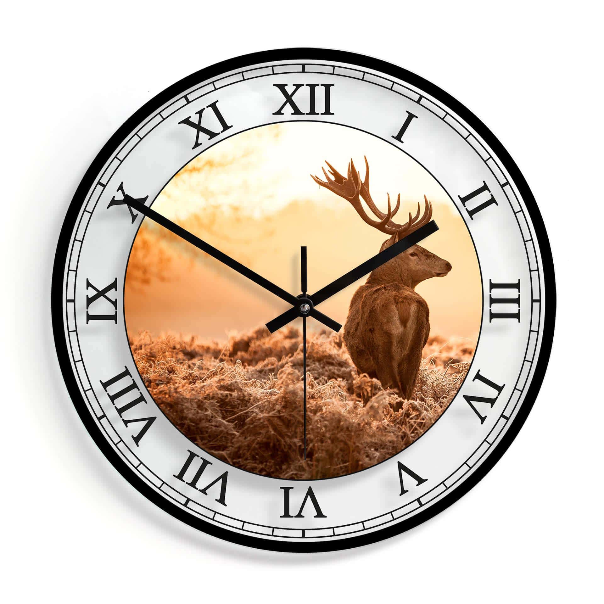 Horloge murale en verre - Cerf majestueux