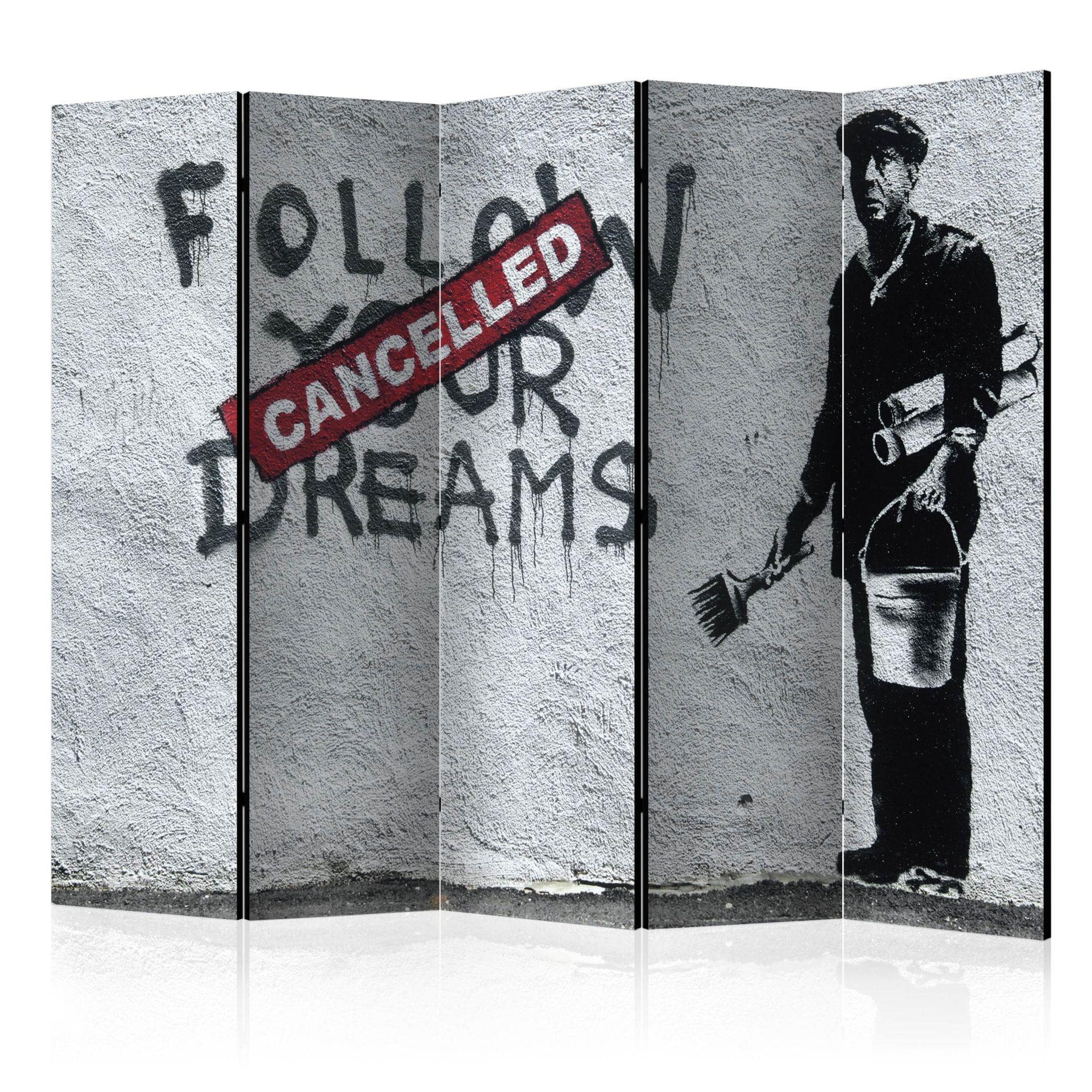 Rumdeler - Knuste drømme (Banksy) , 5-delt - 225x172 cm