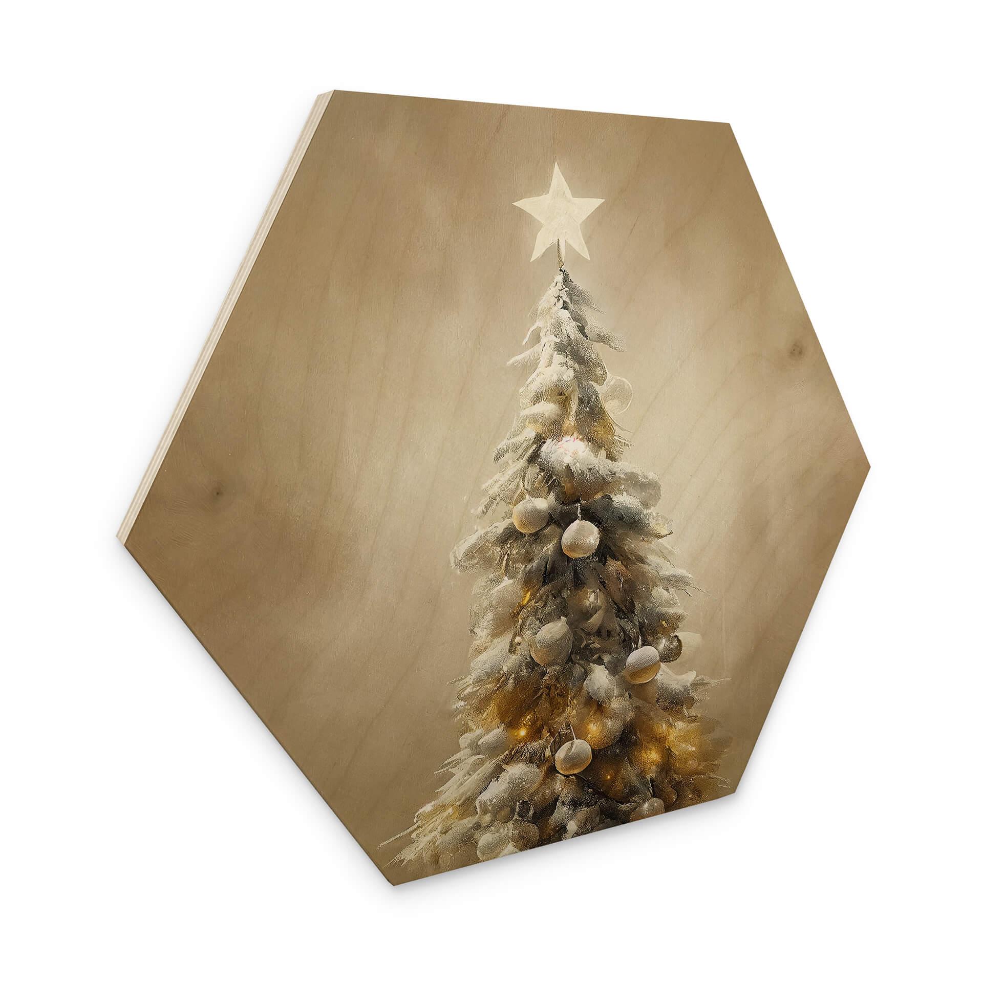 Sekskantet træ Treechild - Golden Christmas Tree