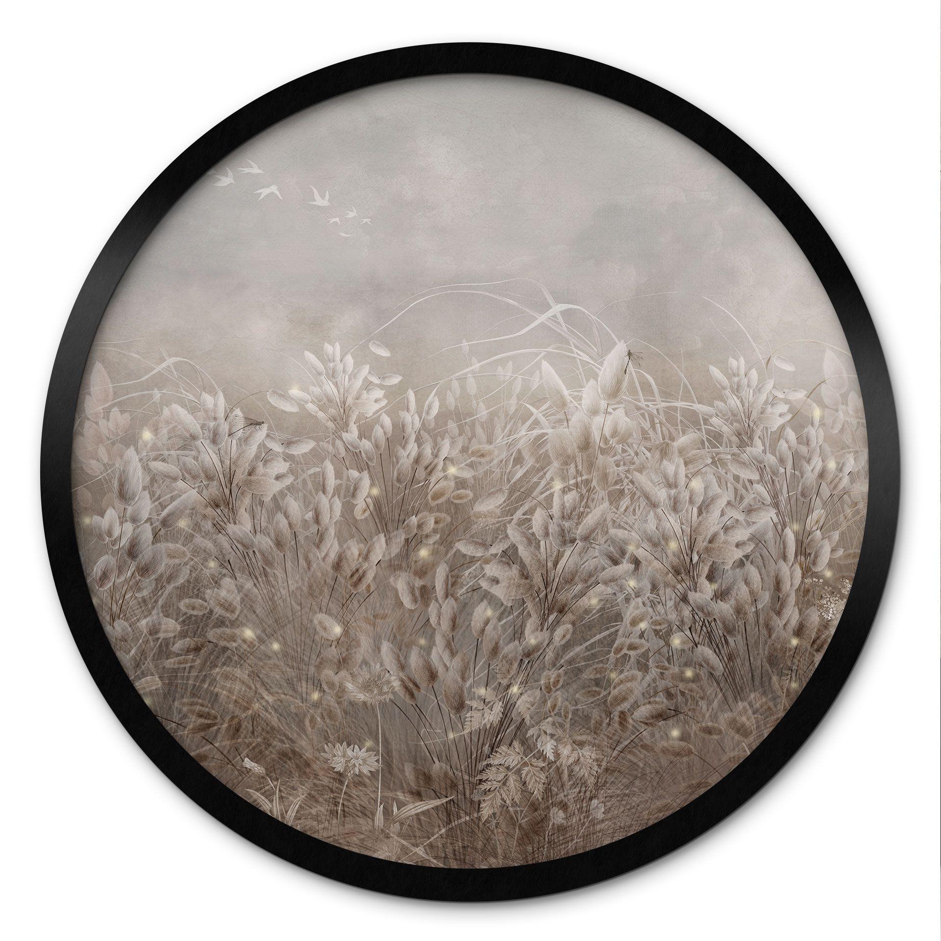 Poster Pampas Gras en Grassen in Beige - Ms Tiff - Rond