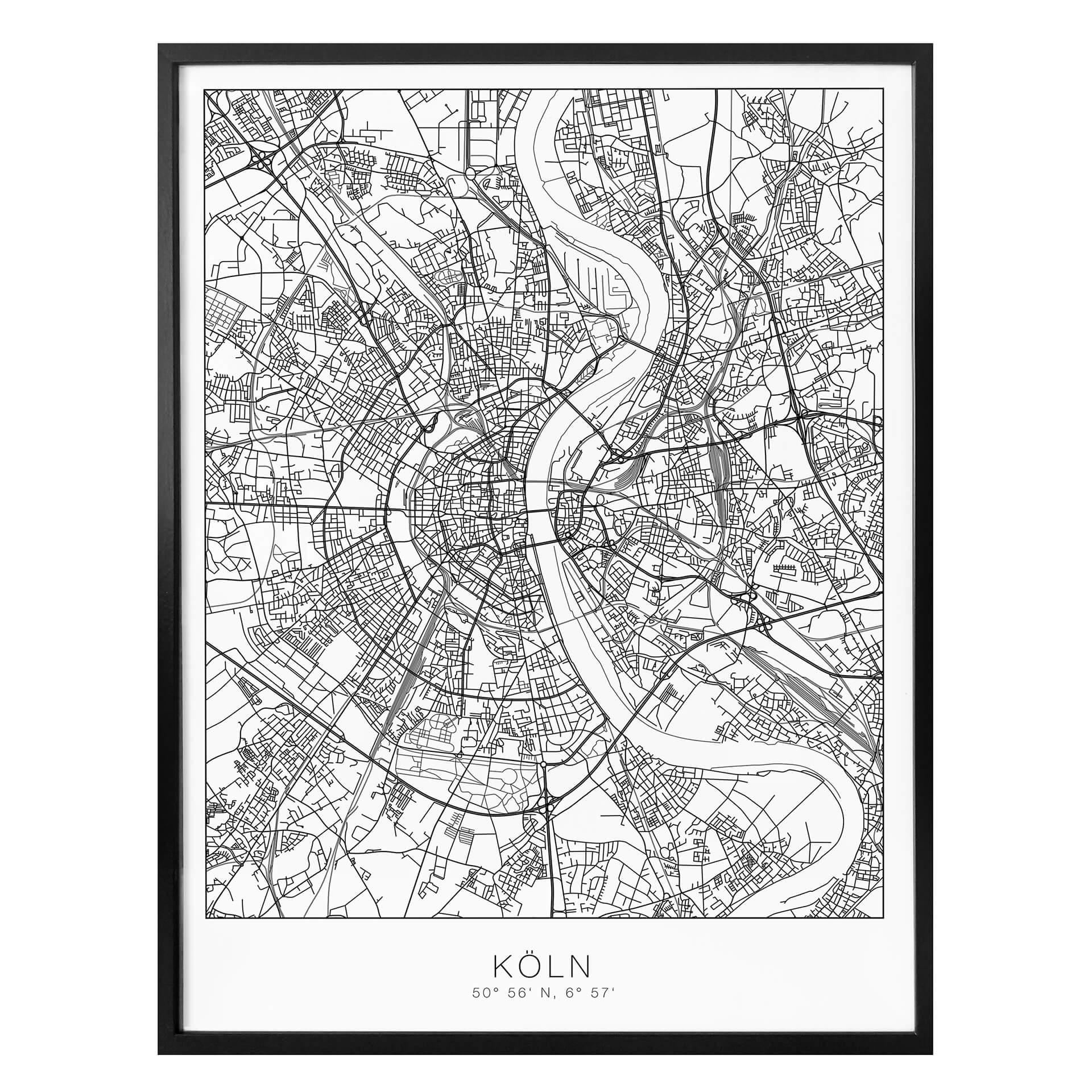Póster mapa ciudad Colonia