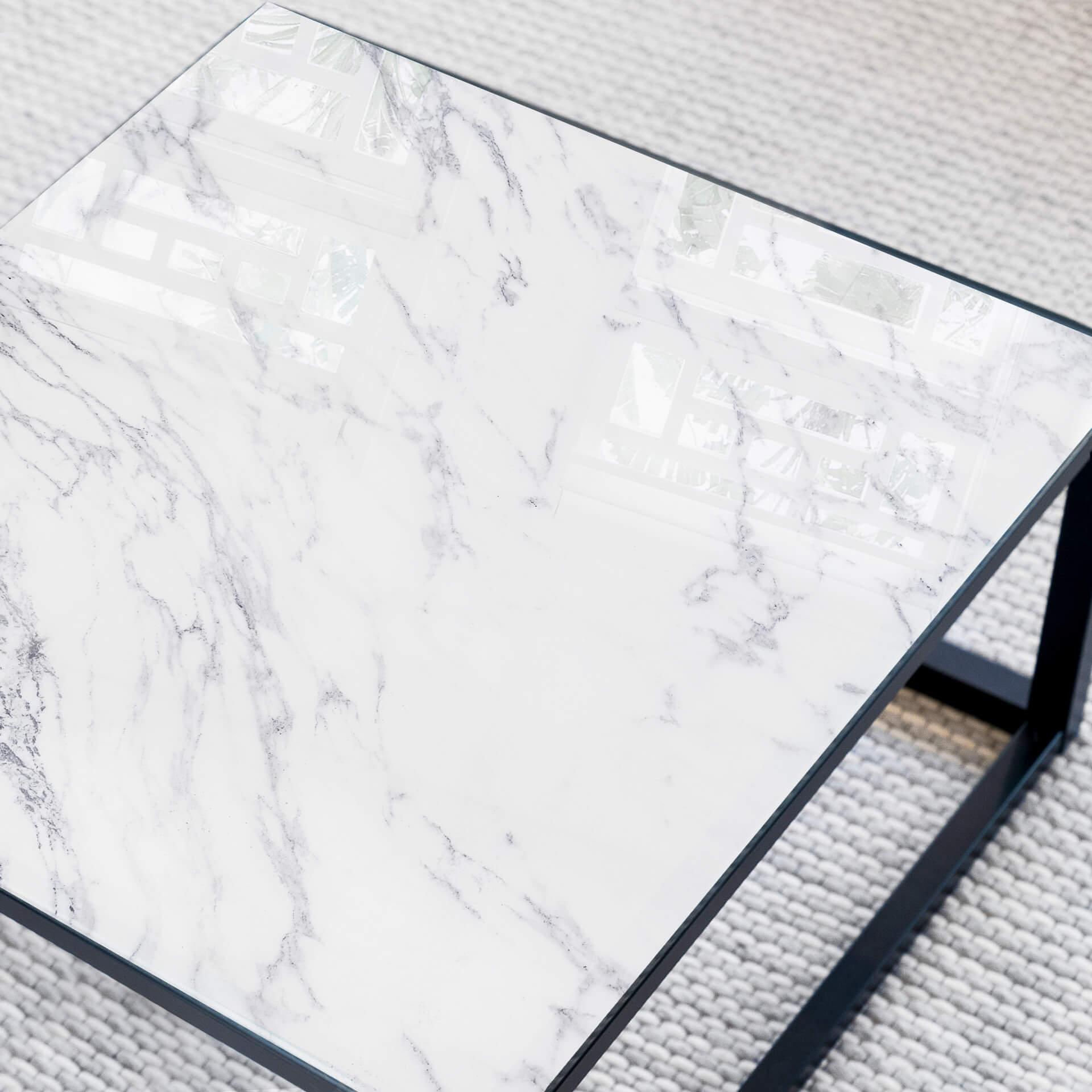 Plateau de table en verre - Marbre 04 - Carré - 60x60 cm