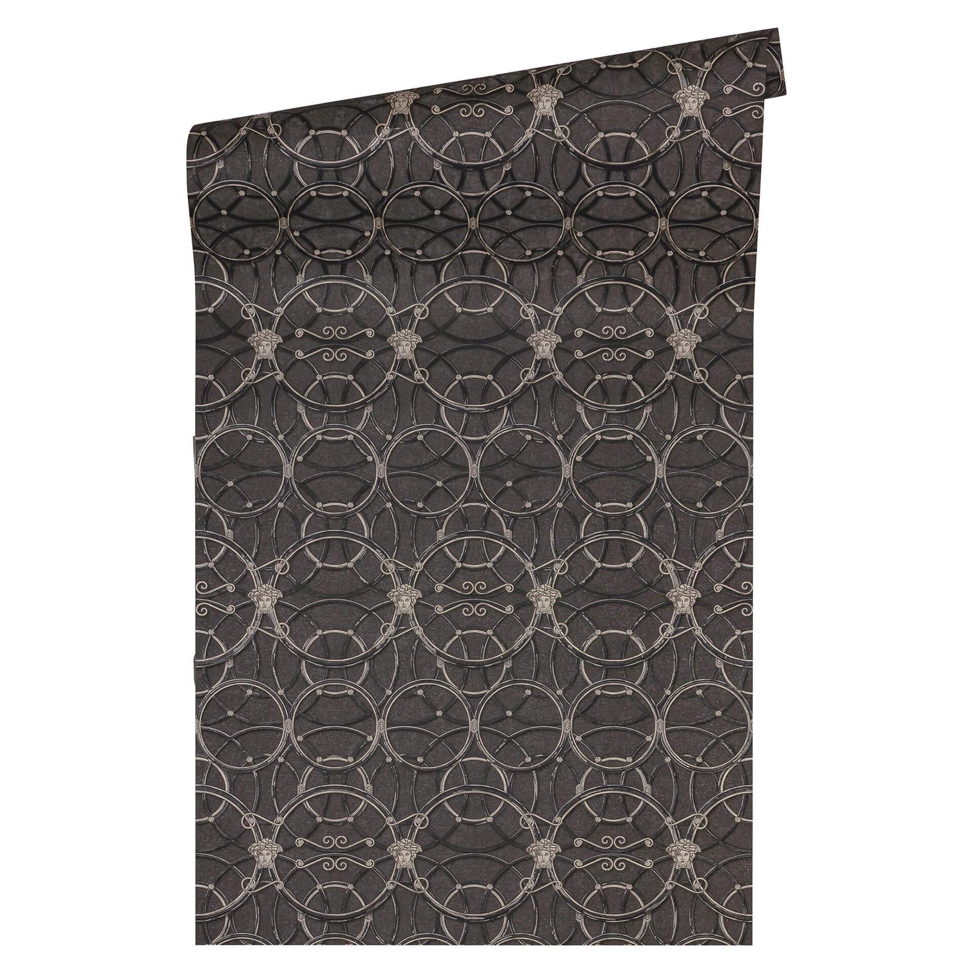 Versace Papier peint de designer - argent, Noir