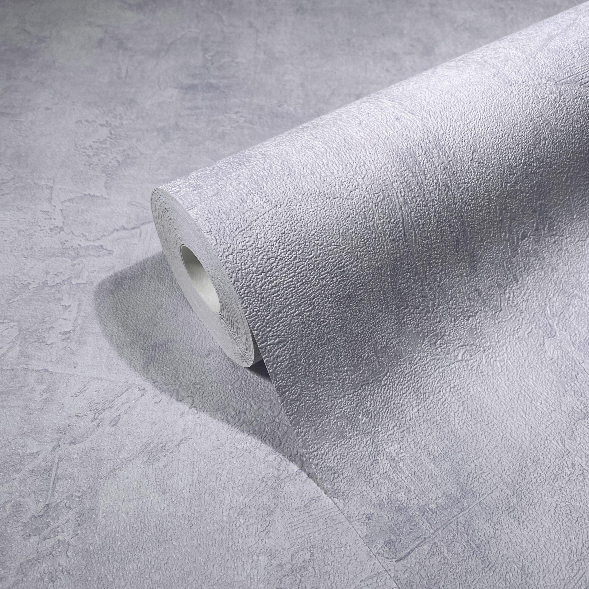 Non-woven tapet i beton-look ensfarvet lilla tekstur 
