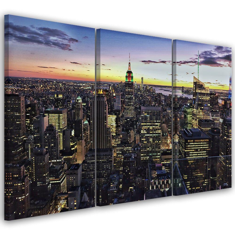 3 stykke lærredstryk, New York City Night