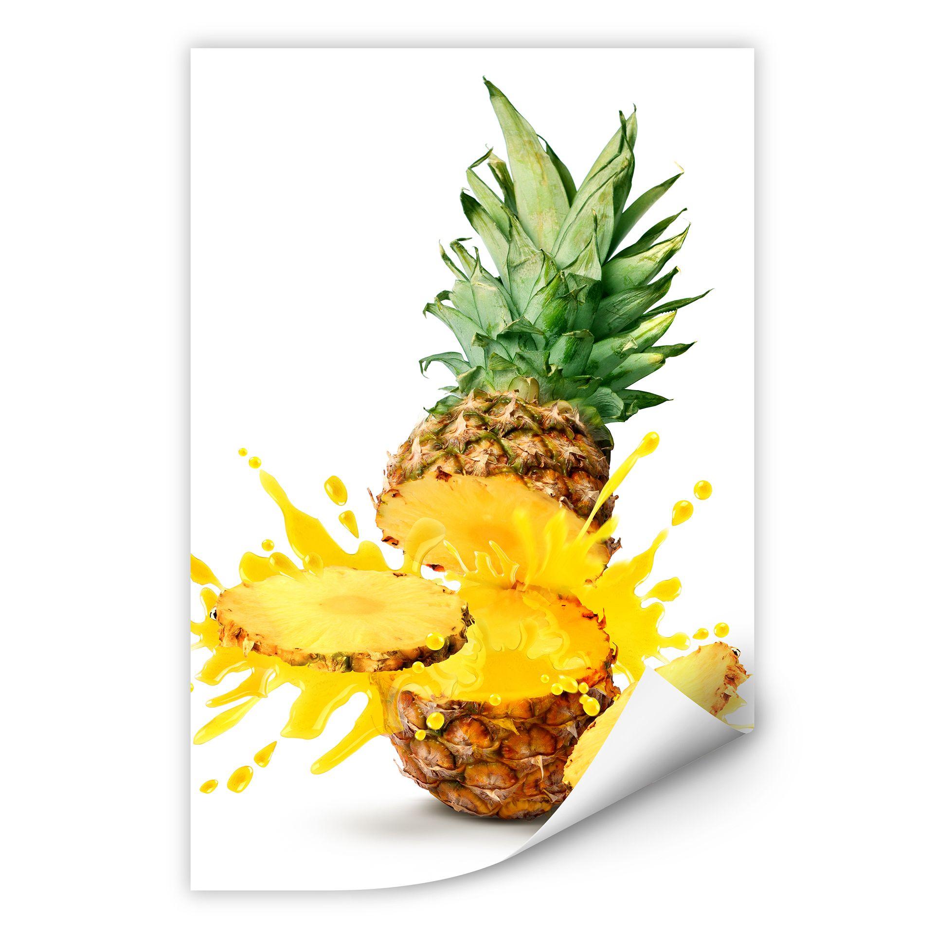 Zelfklevende Poster - Splashing Pineapple