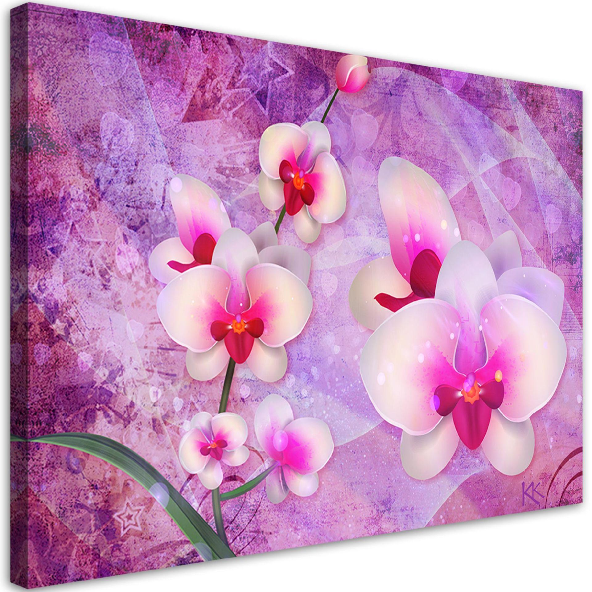 Canvasbillede, Abstraktion af orkidéblomster