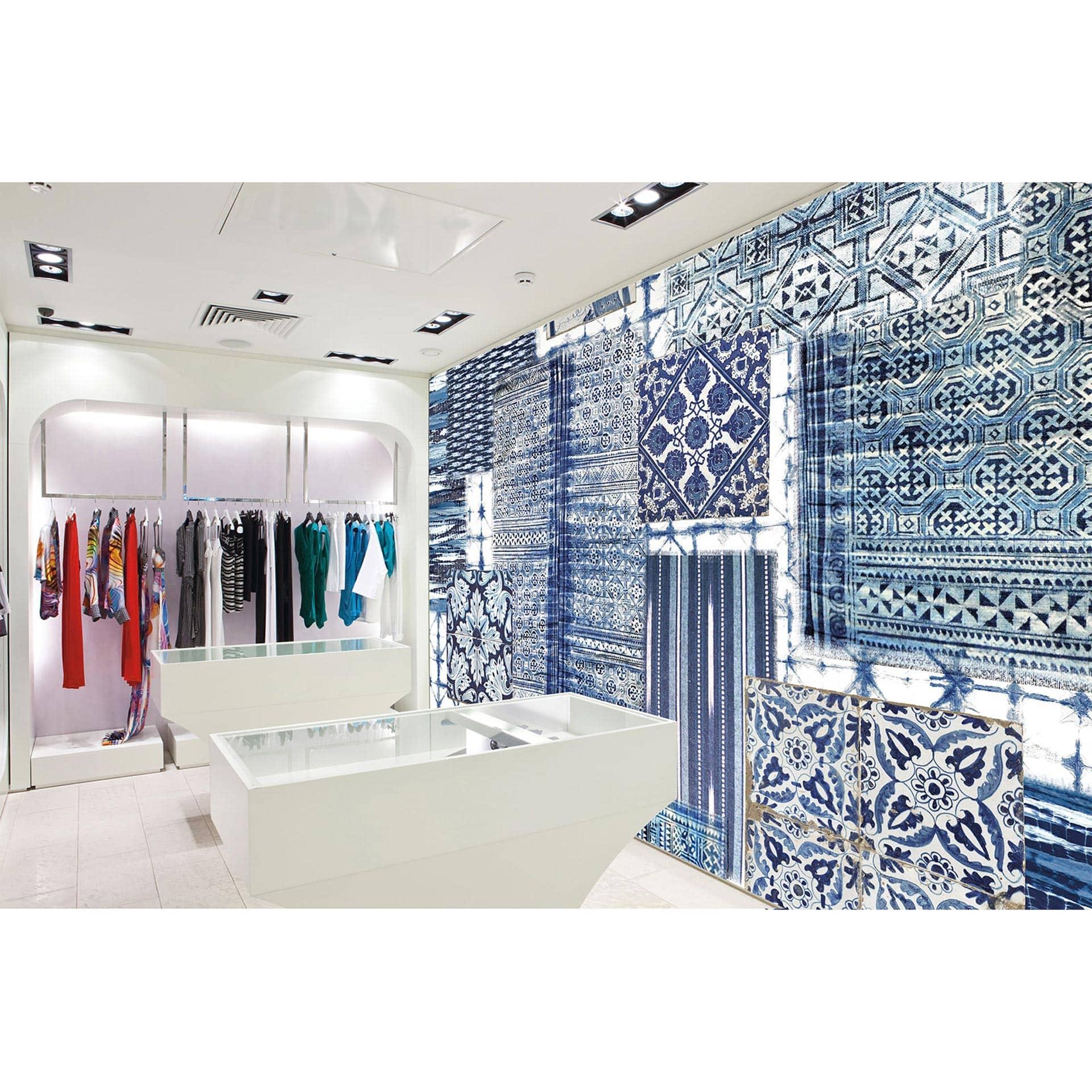 Architects Paper Papier peint photo Atelier 47 Patchwork oriental bleu