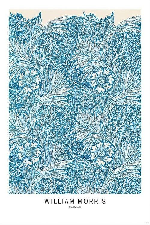 Poster art print William Morris - Blue Marigold 61x91,5 cm