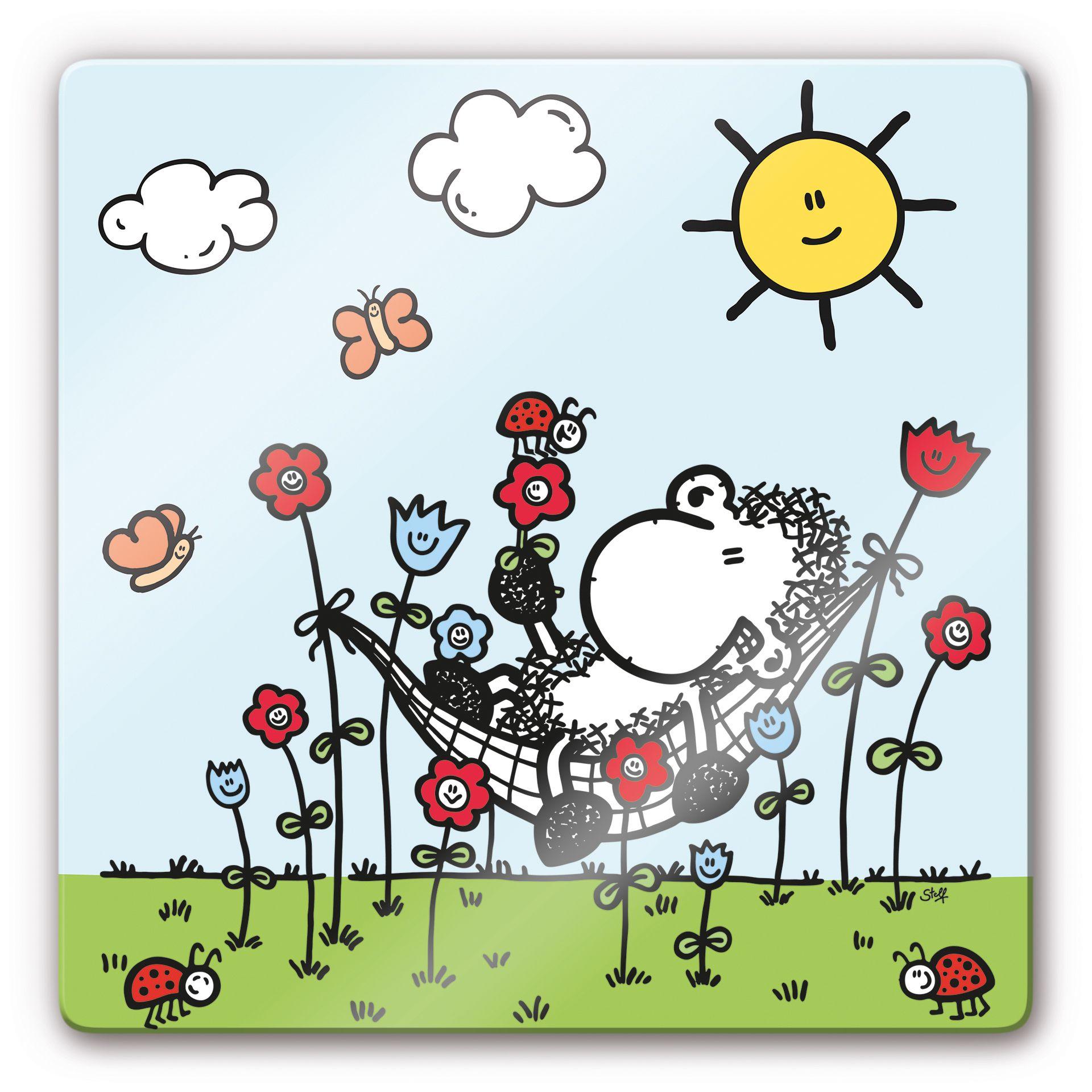 Glasschilderijen Sheepworld - Even helemaal niks