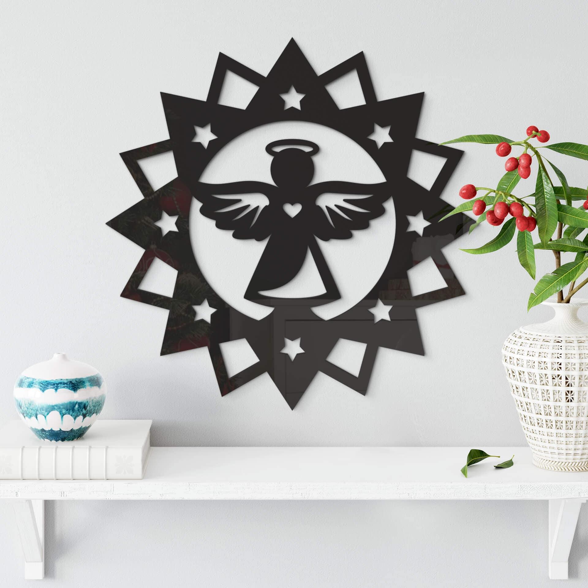 Decoración acrílica ángel en estrella