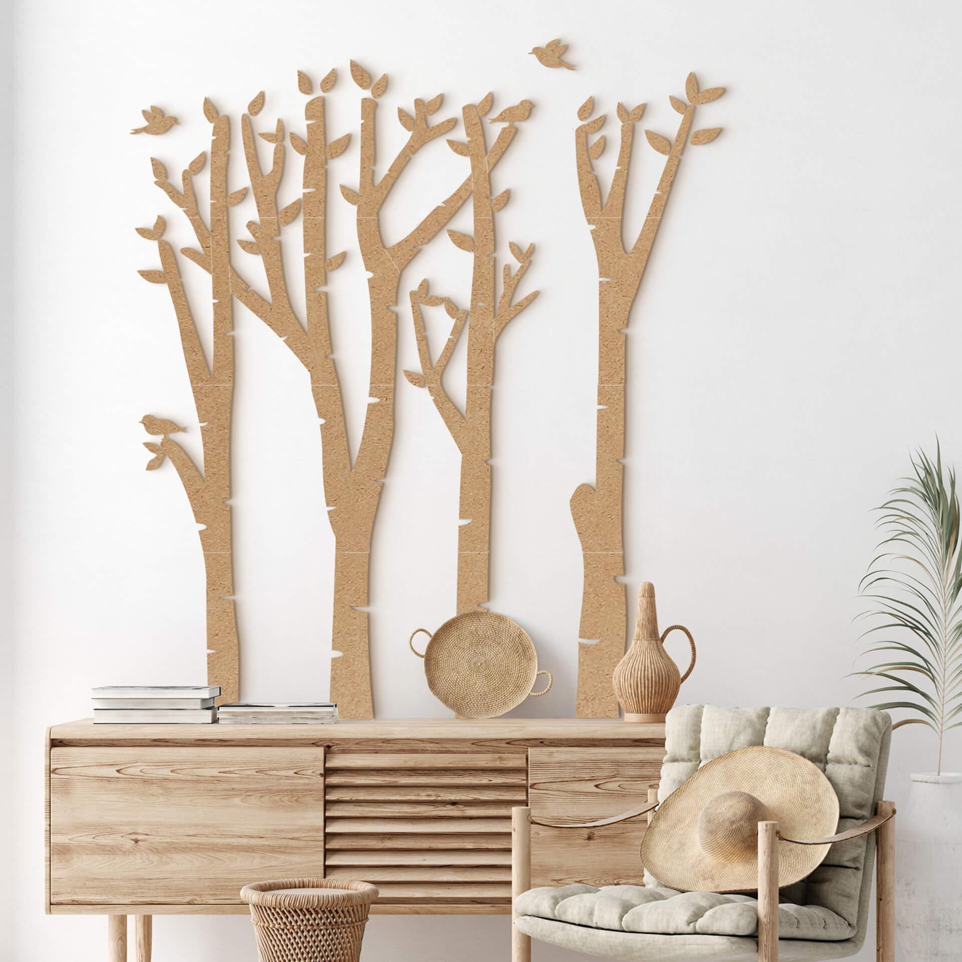 MDF-dekoration Birch Trees and Birds
