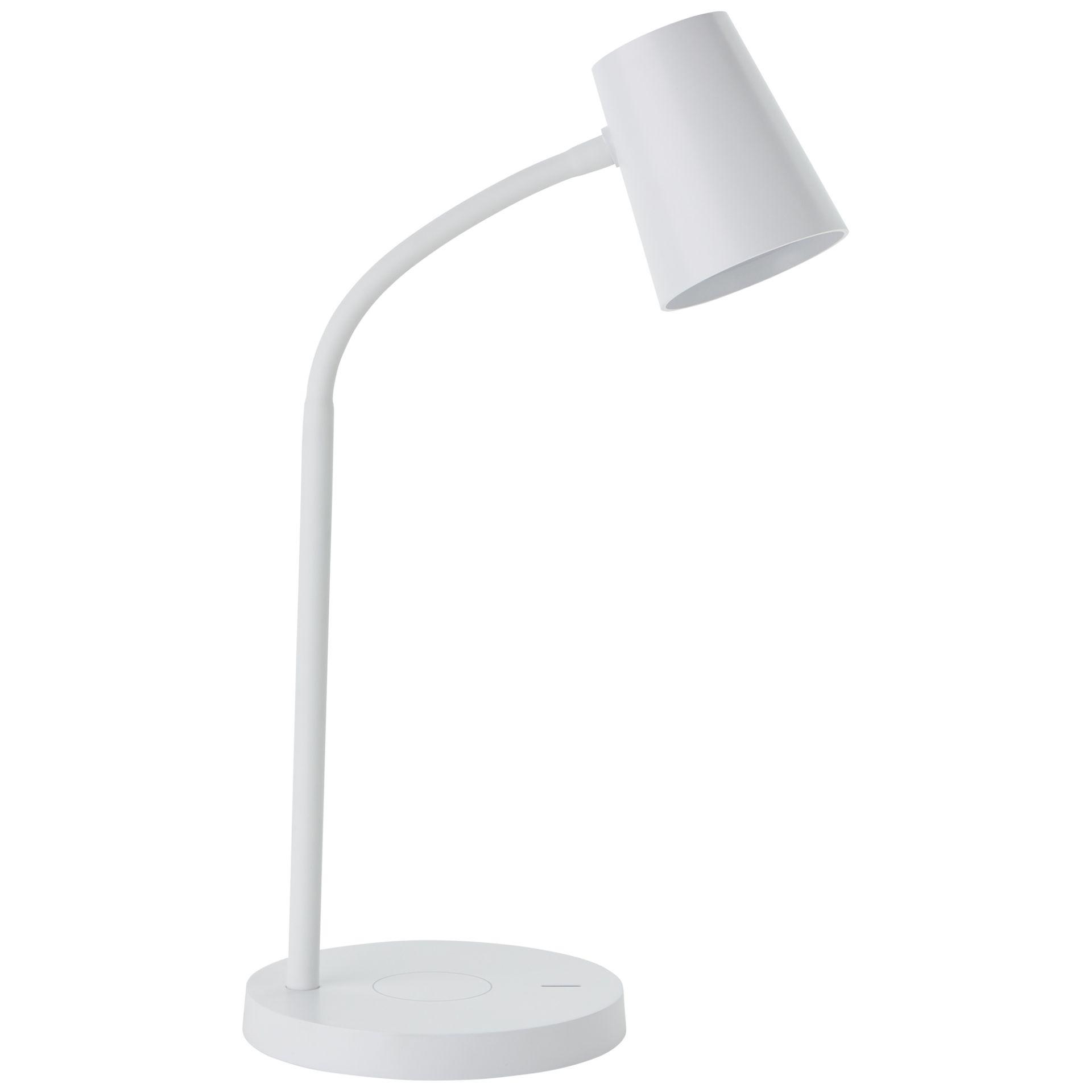 Tischleuchte Jannik, weiß, 26 x 14,2 cm, Nachttischlampe, dimmbar