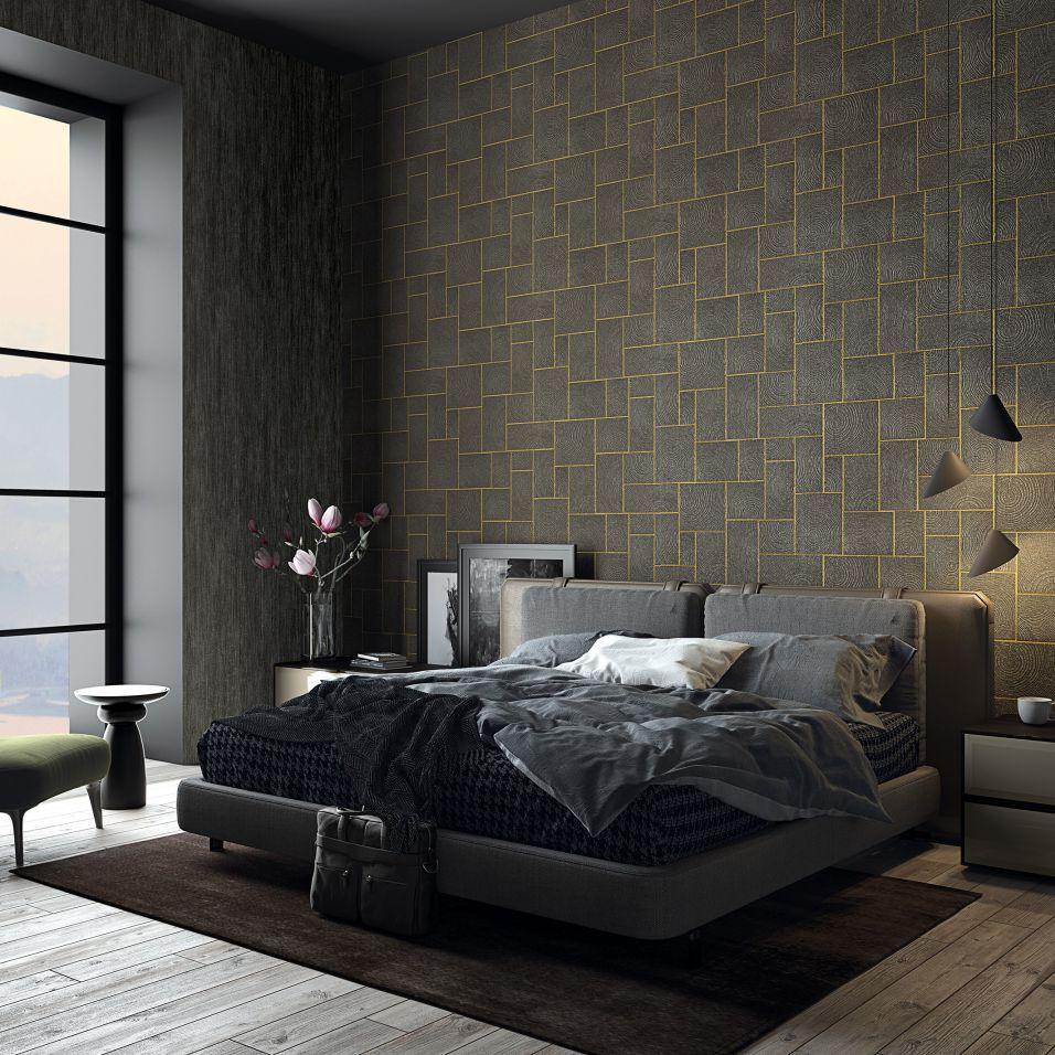 grafisk tapet, non-woven Naturlig Opulence sort