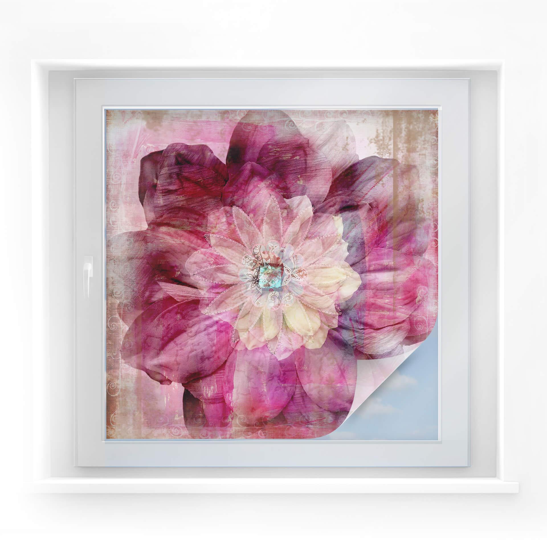 Lámina de privacidad Pink Peony - cuadrada