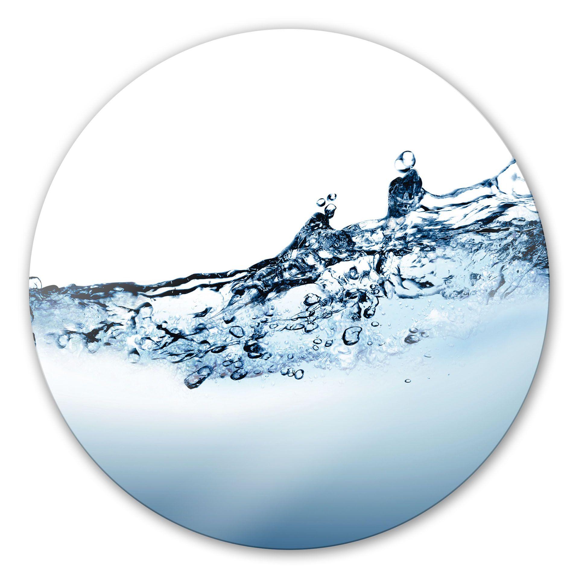 Glasbillede - Vand Flow - Rund