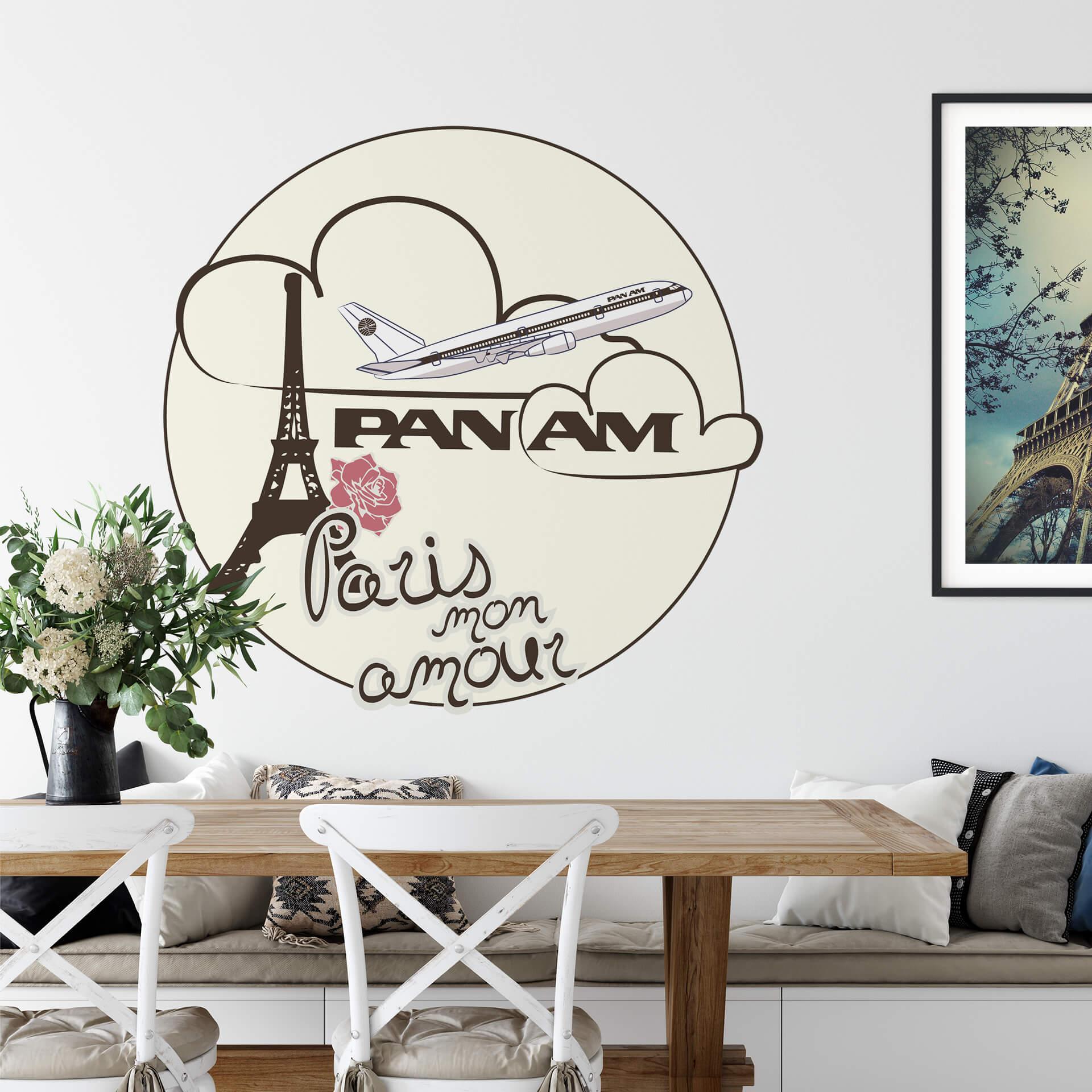 Muursticker Pan Am Paris mon amour