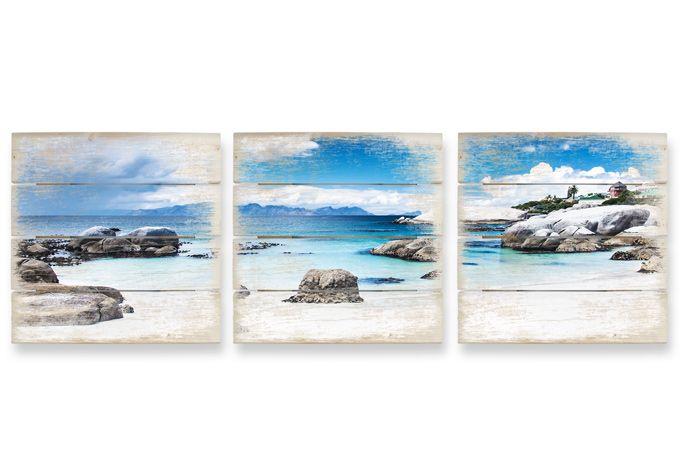 Houten Wanddecoratie Westerse Kaap (3-delig)
