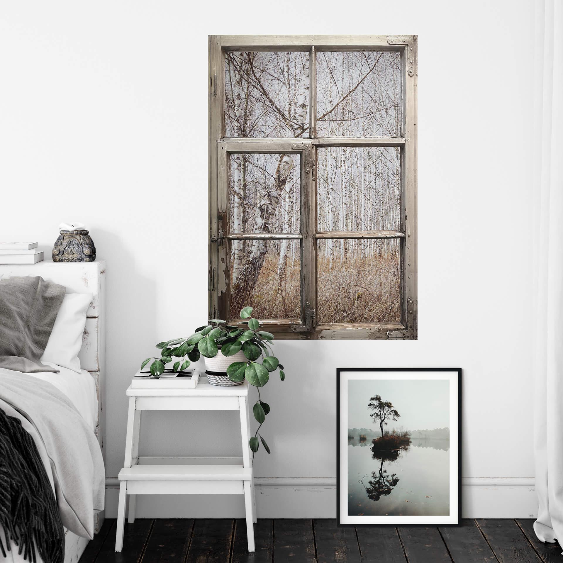 3D Wallsticker shabby vindue Wasinger - Birkeskov