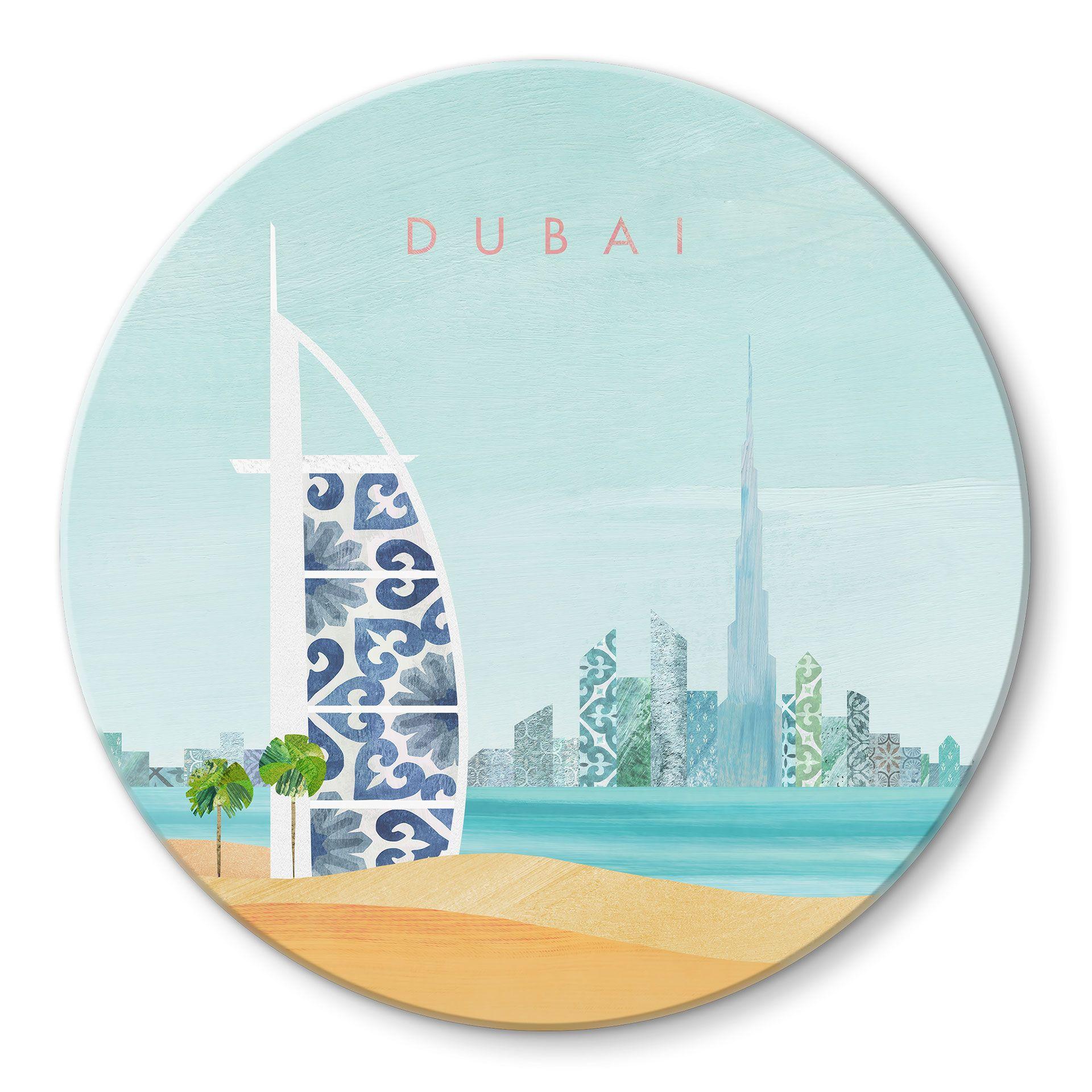 Glasbillede - Dubai Beach - Burj Al Arab - Rivers - Rundt