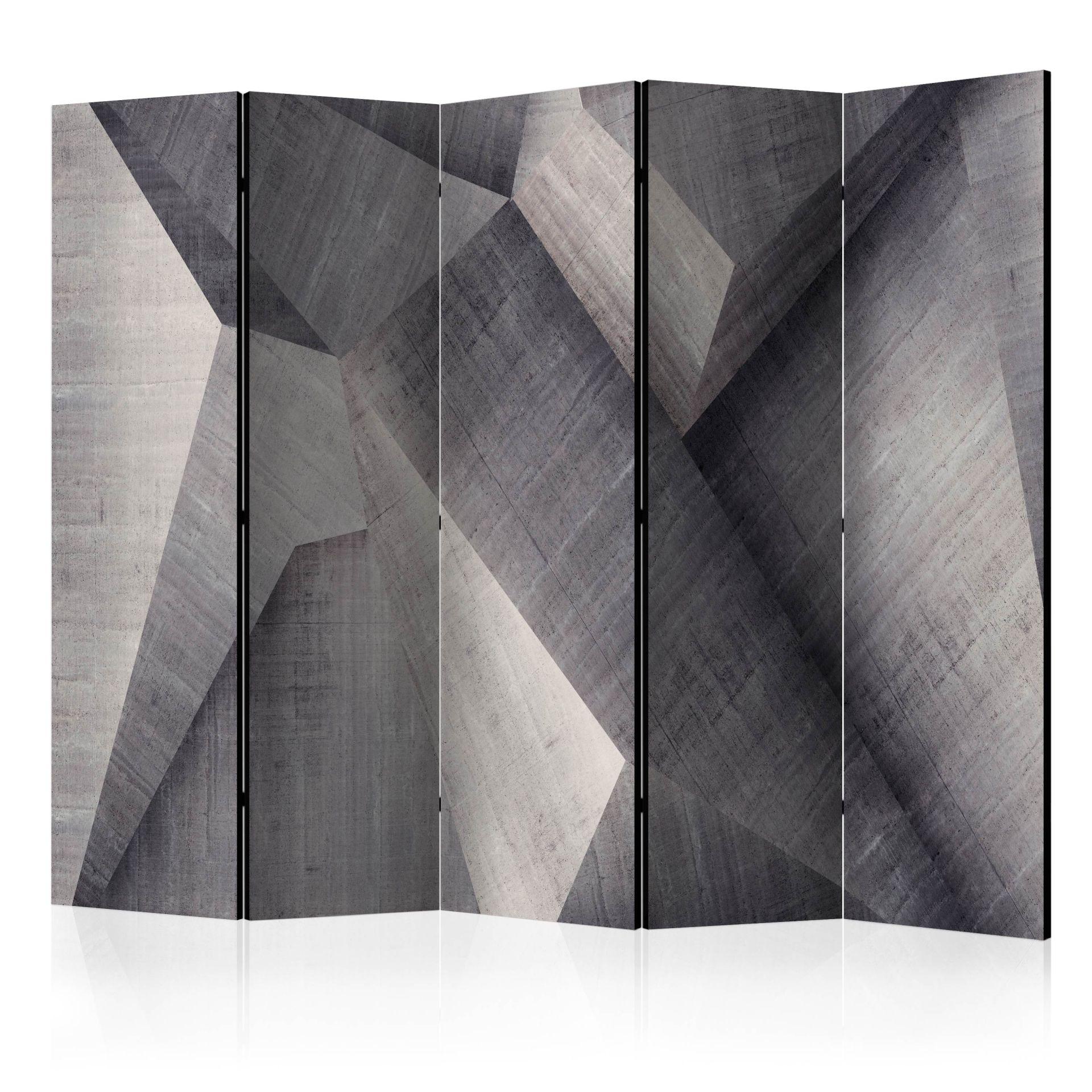 Rumdeler - Abstrakte betonblokke, 5-delt - 225x172 cm