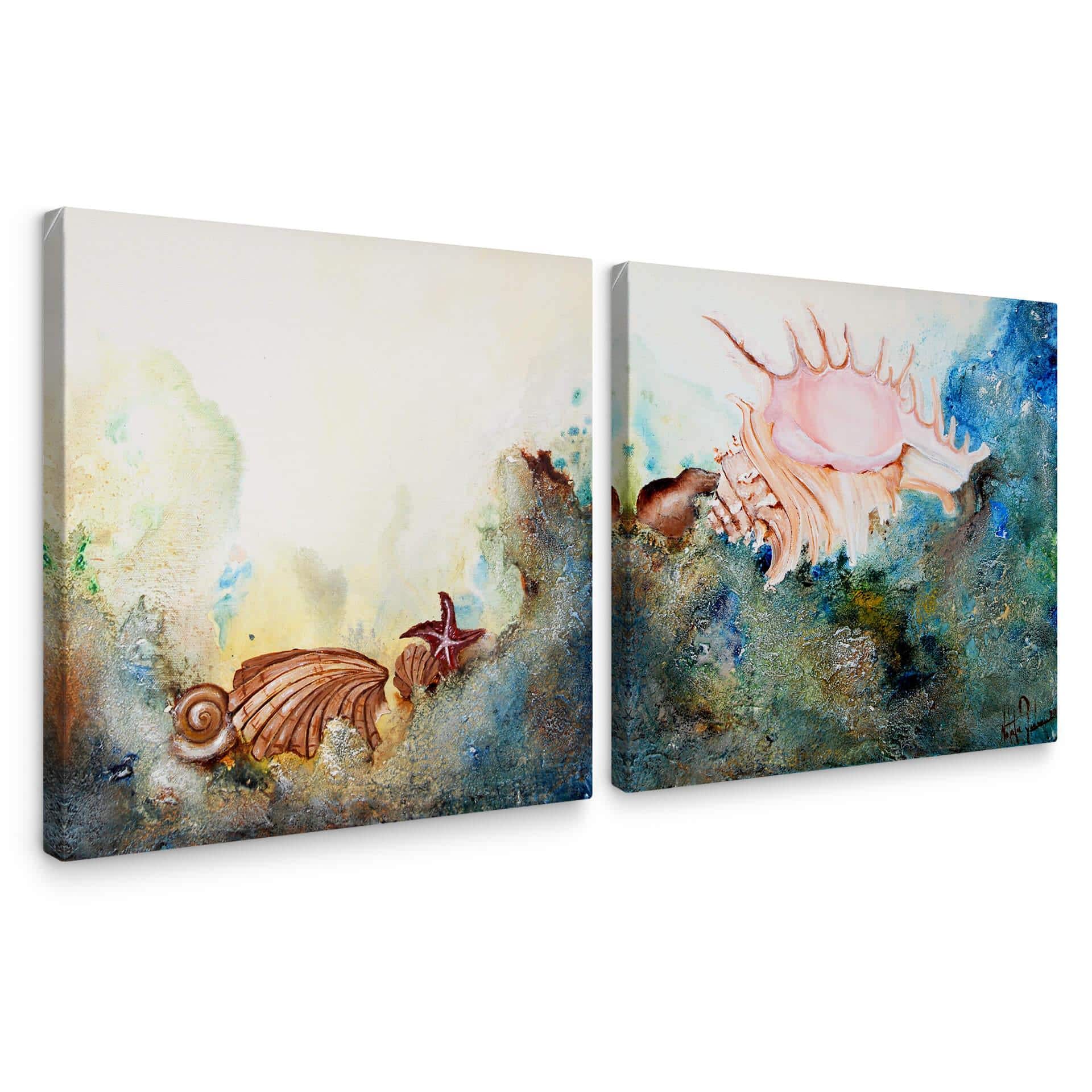 Tableau sur toile Fedrau - Coquillages (2 parties)