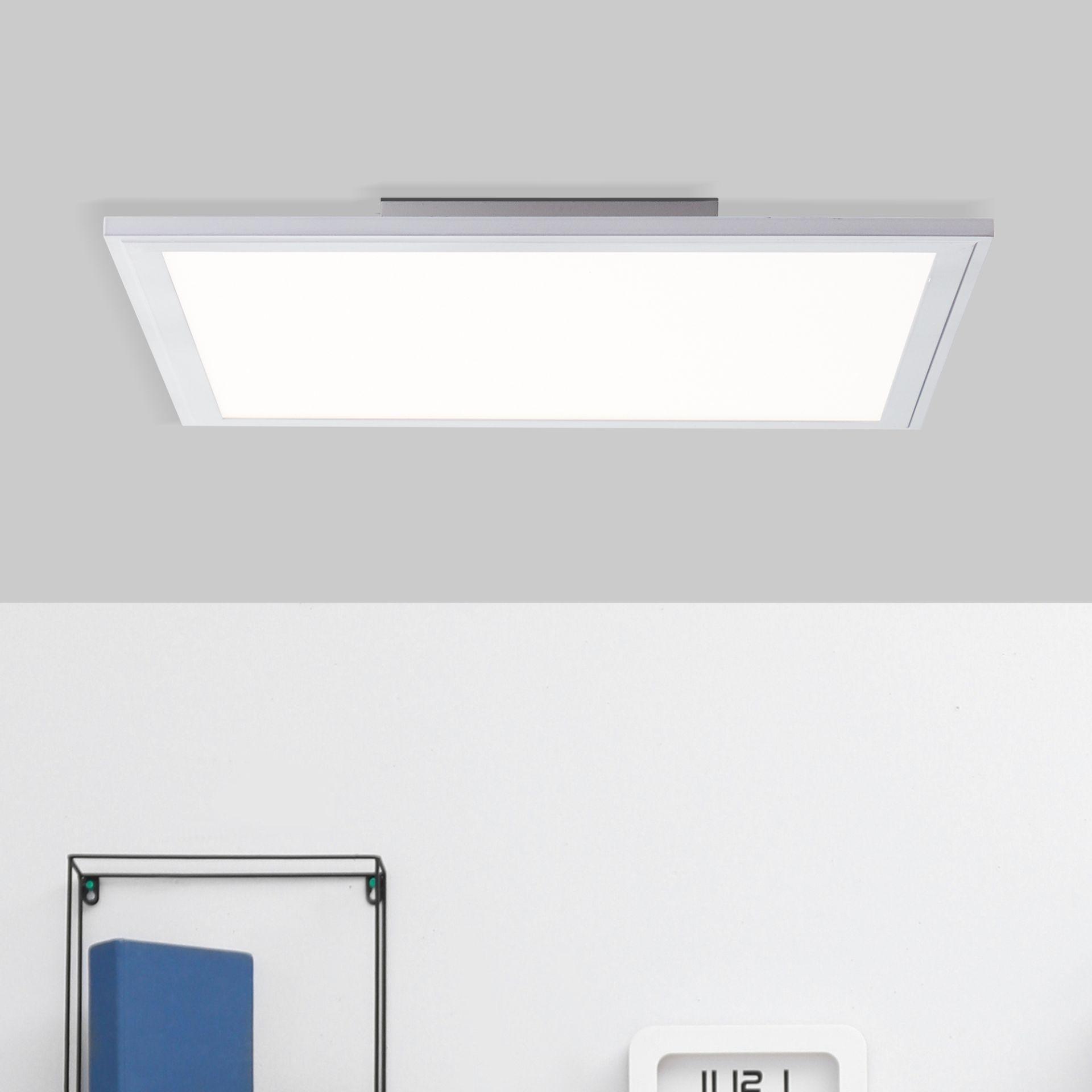 Deckenleuchte Gloria, silber, 39,5 x 39,5 cm, LED Panel, dimmbar