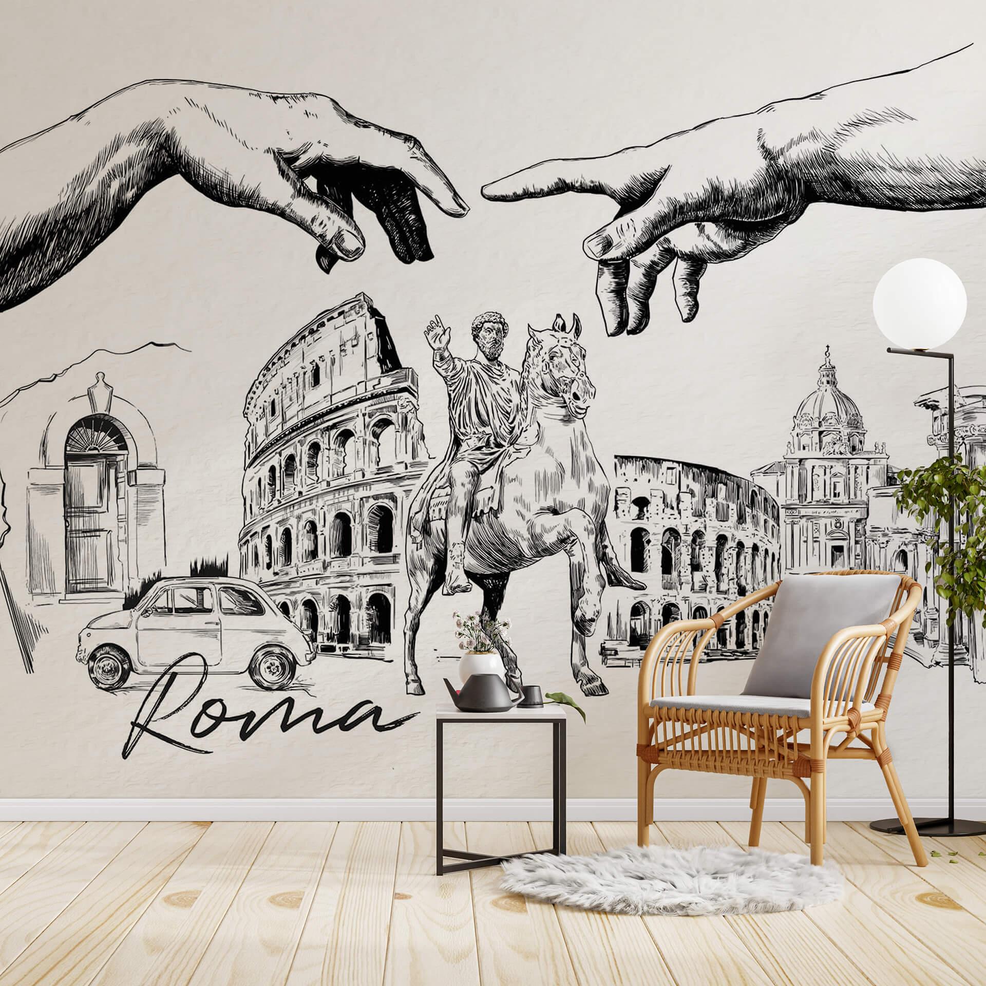 Fotomural Roma - Blanco y negro - Love your City