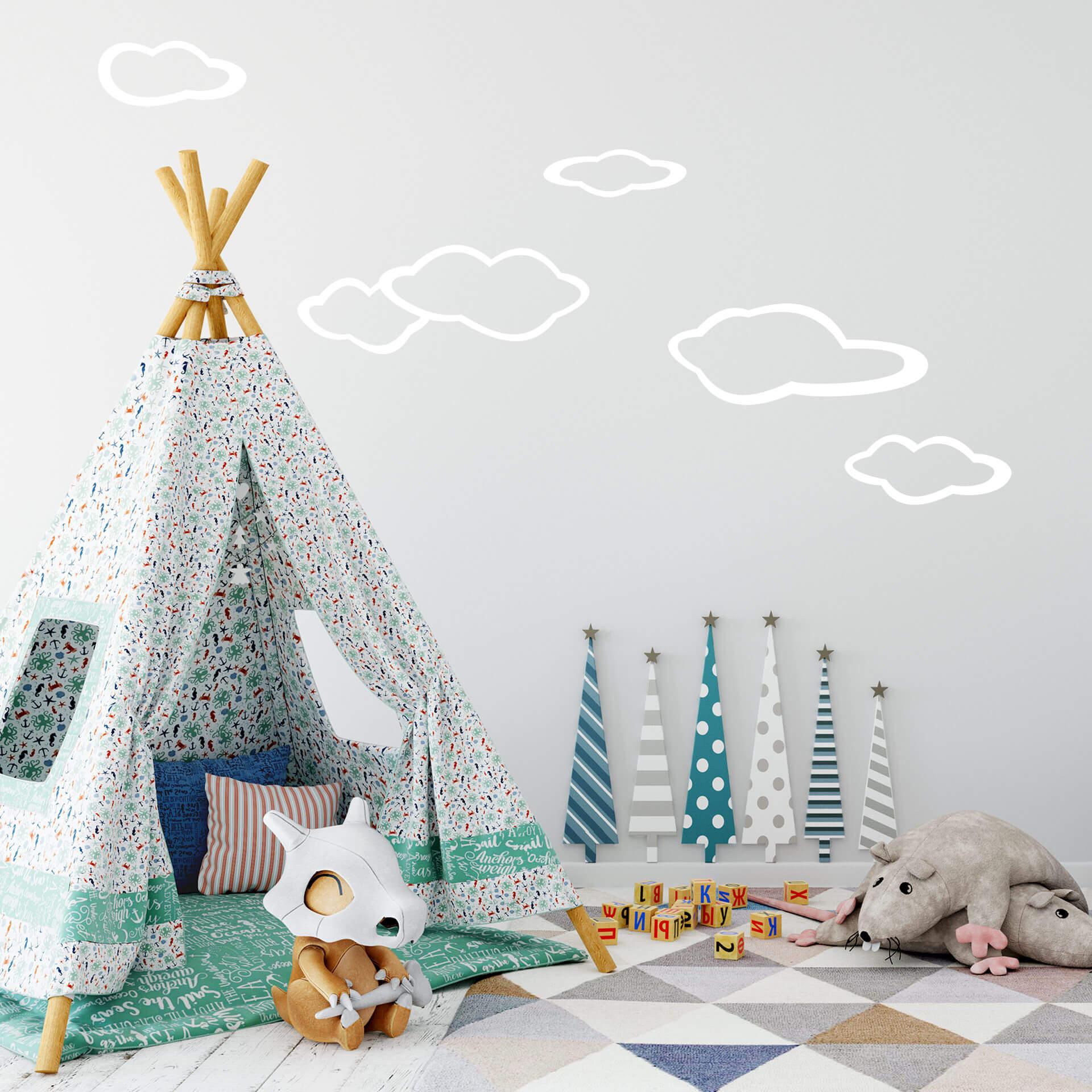 Sæt med skyer 3 wallsticker